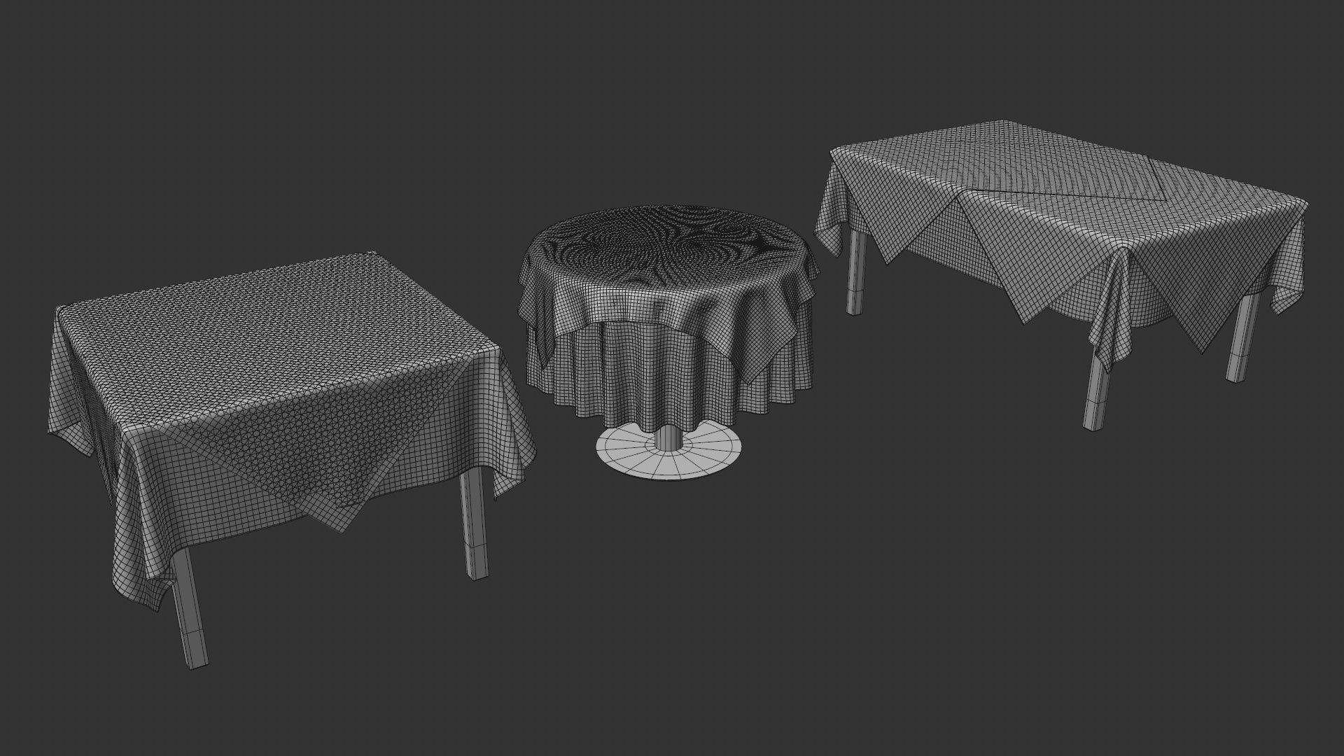 Italian-American Fine Dining Vintage Interior Restaurant Set 3D model_32