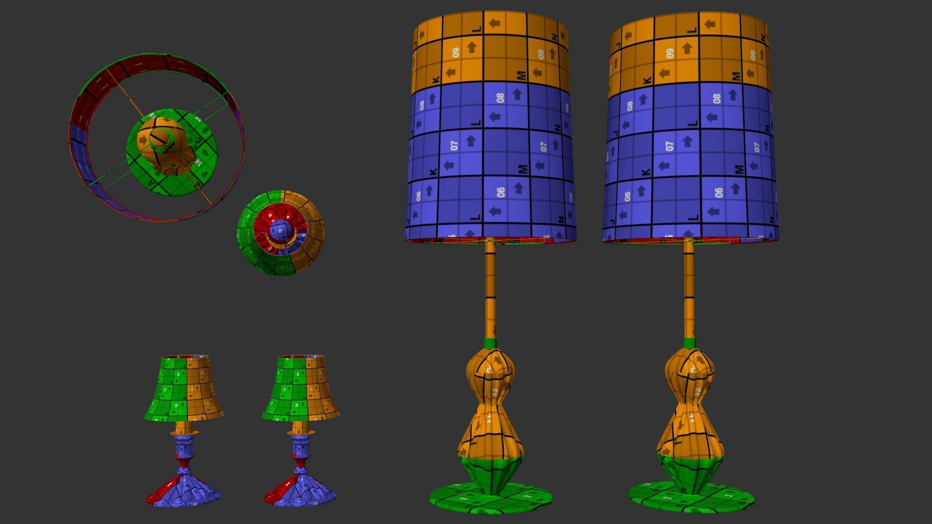 Italian-American Fine Dining Vintage Interior Restaurant Set 3D model_21