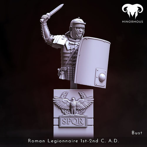 Bust - Roman Legionnaire 1st-2nd CAD Romes Unyielding Guardian 3D print model