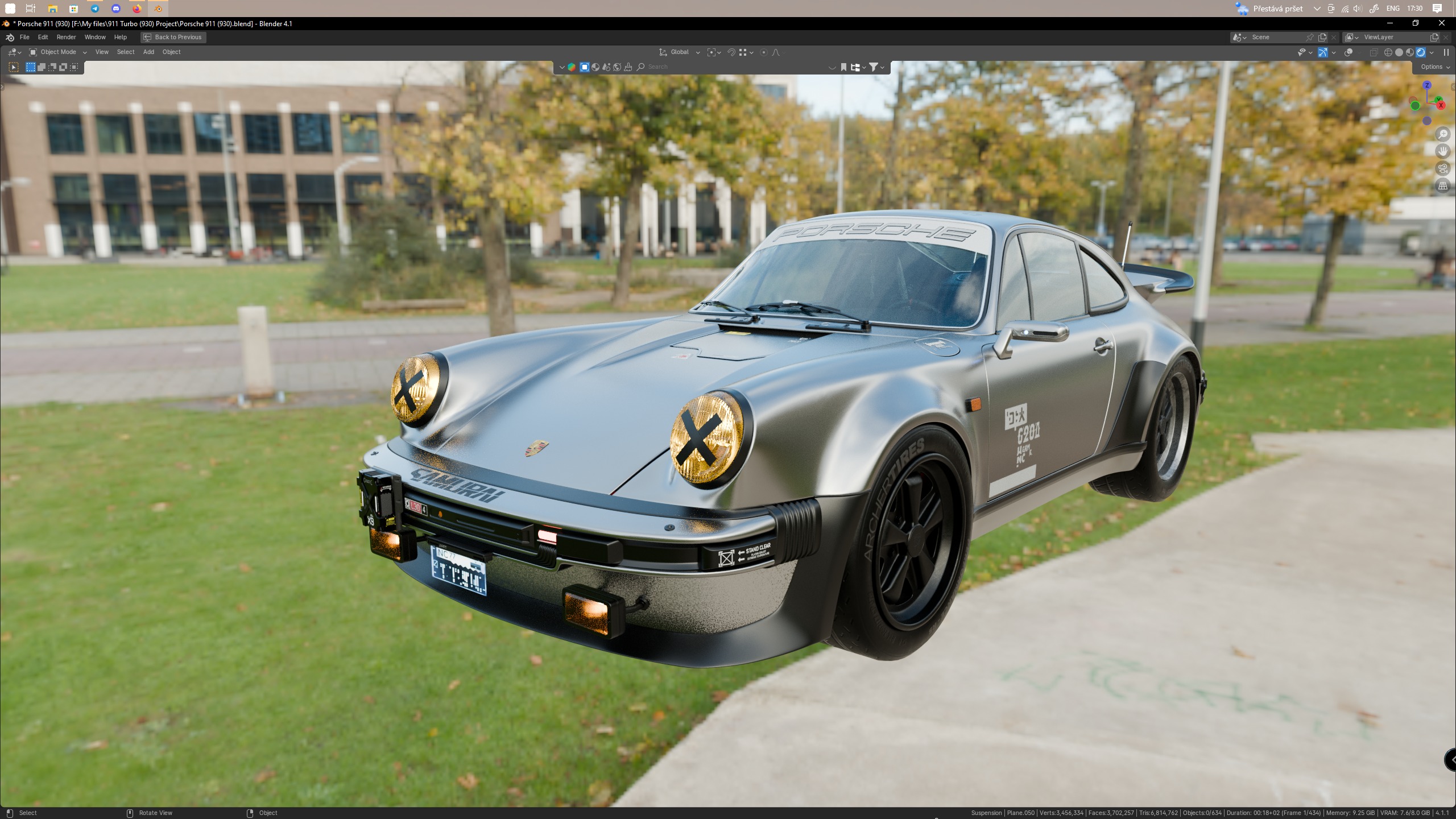 Porsche 911 Turbo 930 Cyberpunk Low-poly 3D model_55