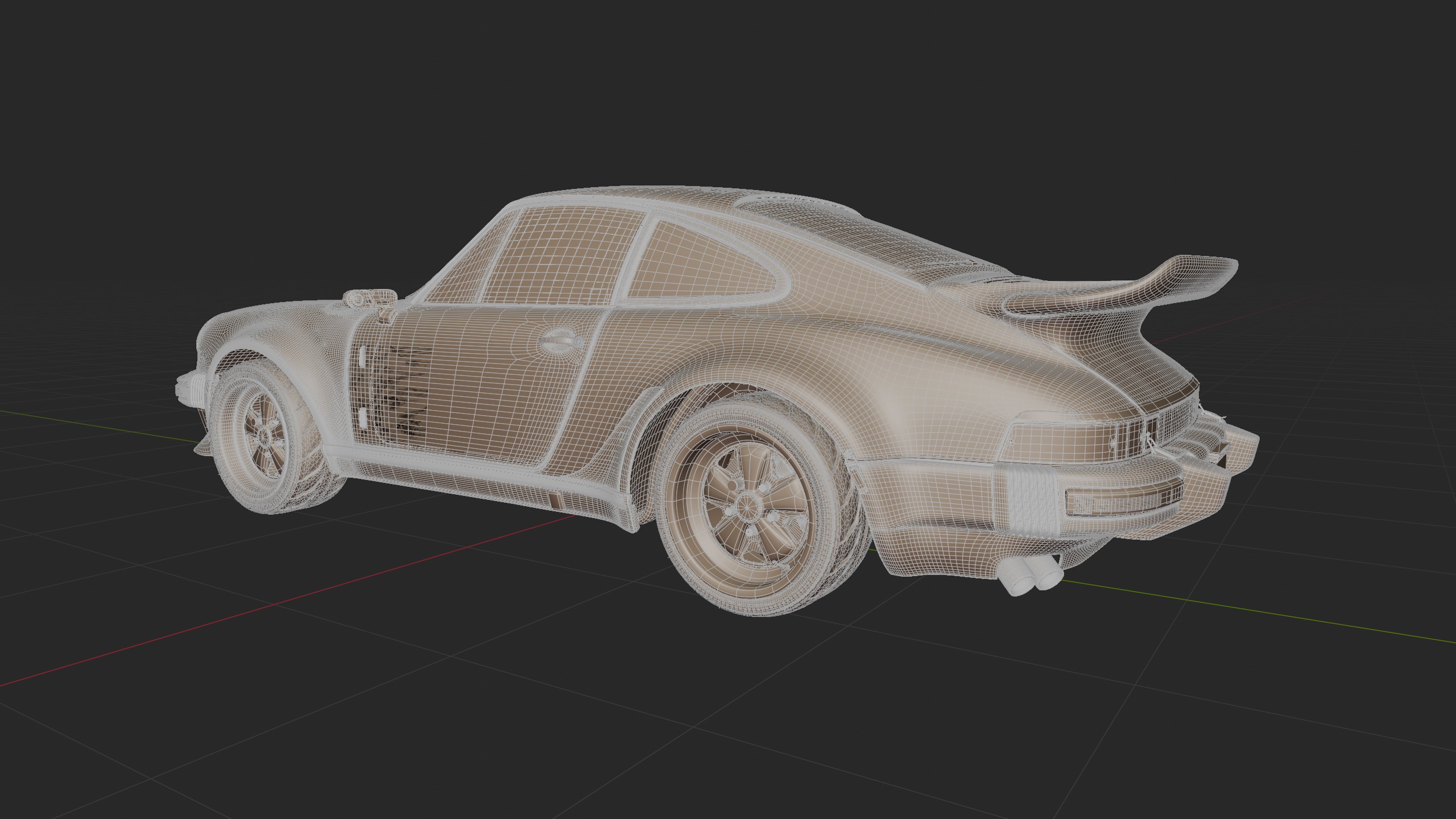 Porsche 911 Turbo 930 Cyberpunk Low-poly 3D model_16