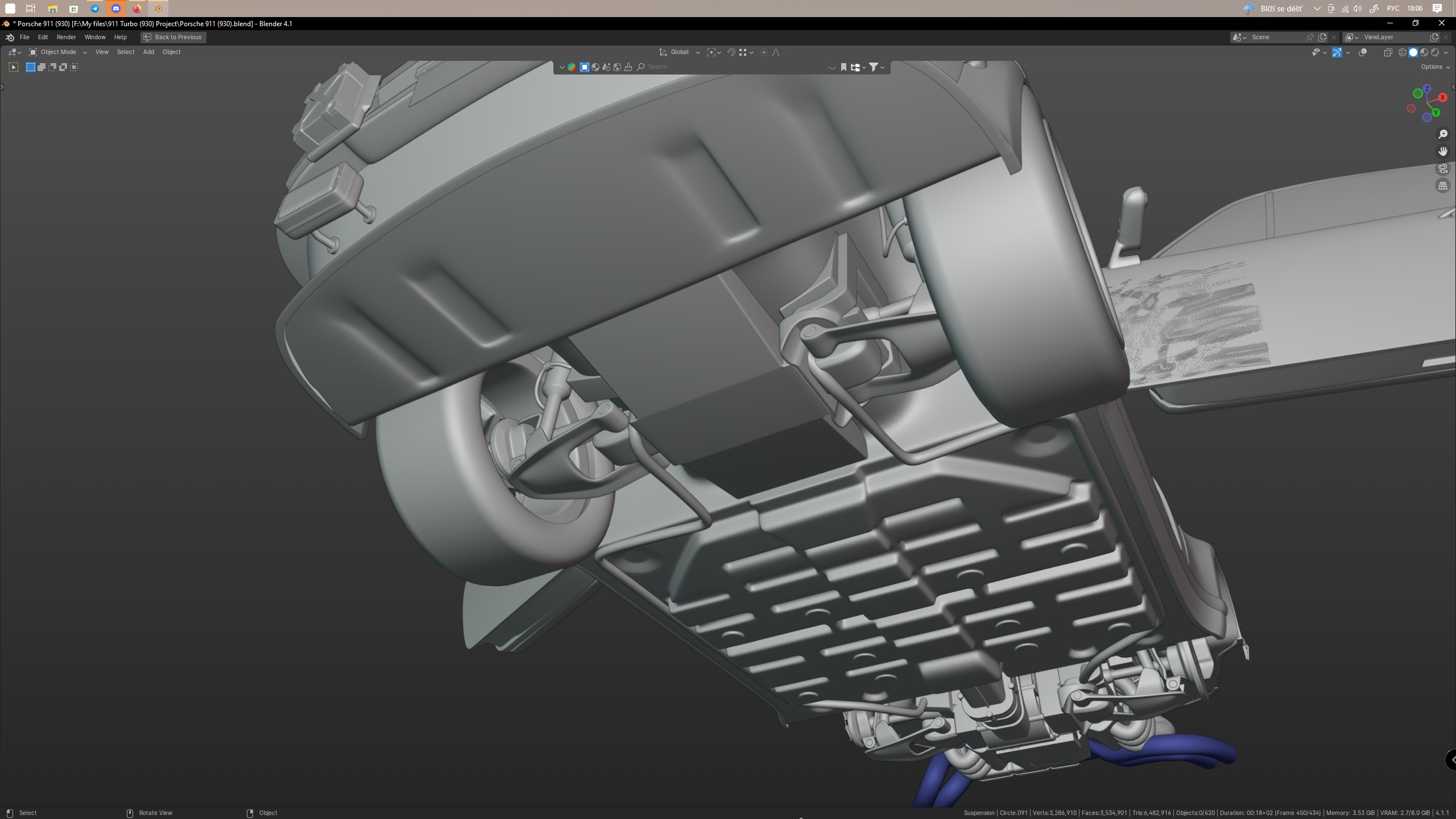 Porsche 911 Turbo 930 Cyberpunk Low-poly 3D model_79