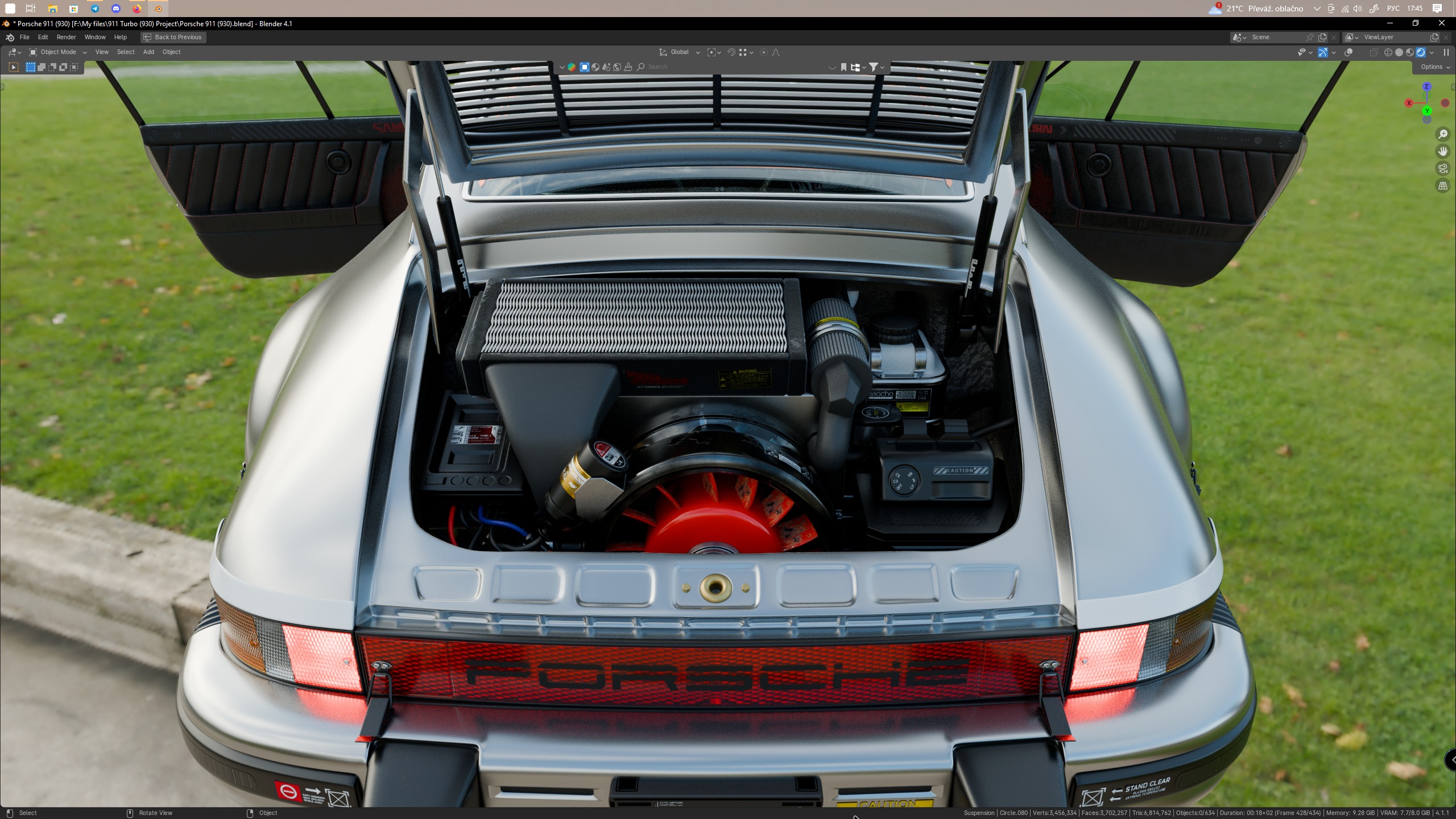Porsche 911 Turbo 930 Cyberpunk Low-poly 3D model_64