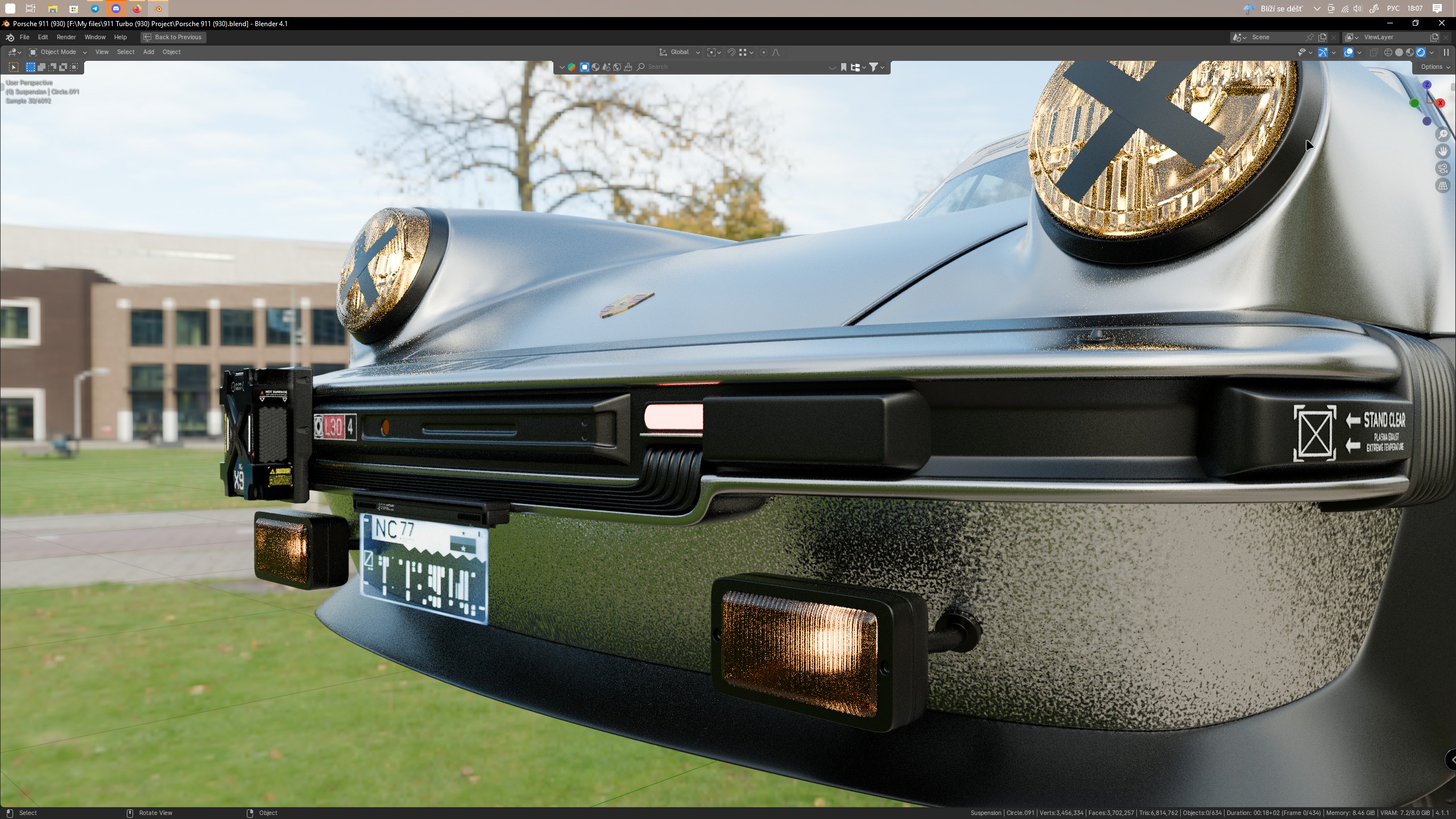 Porsche 911 Turbo 930 Cyberpunk Low-poly 3D model_114
