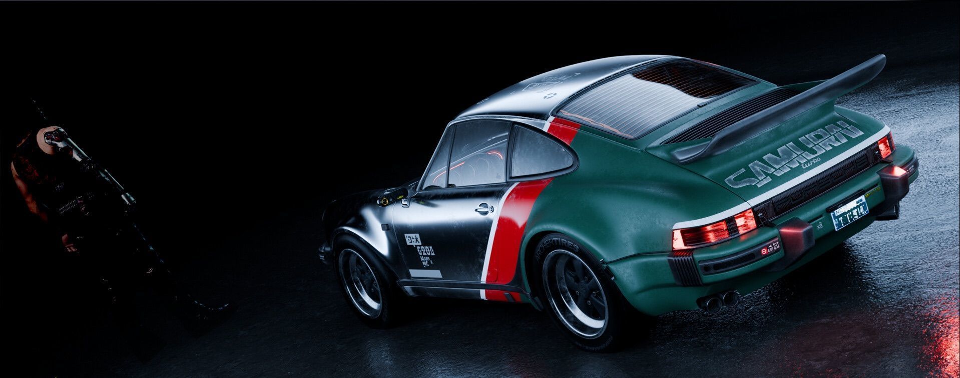 Porsche 911 Turbo 930 Cyberpunk Low-poly 3D model_6