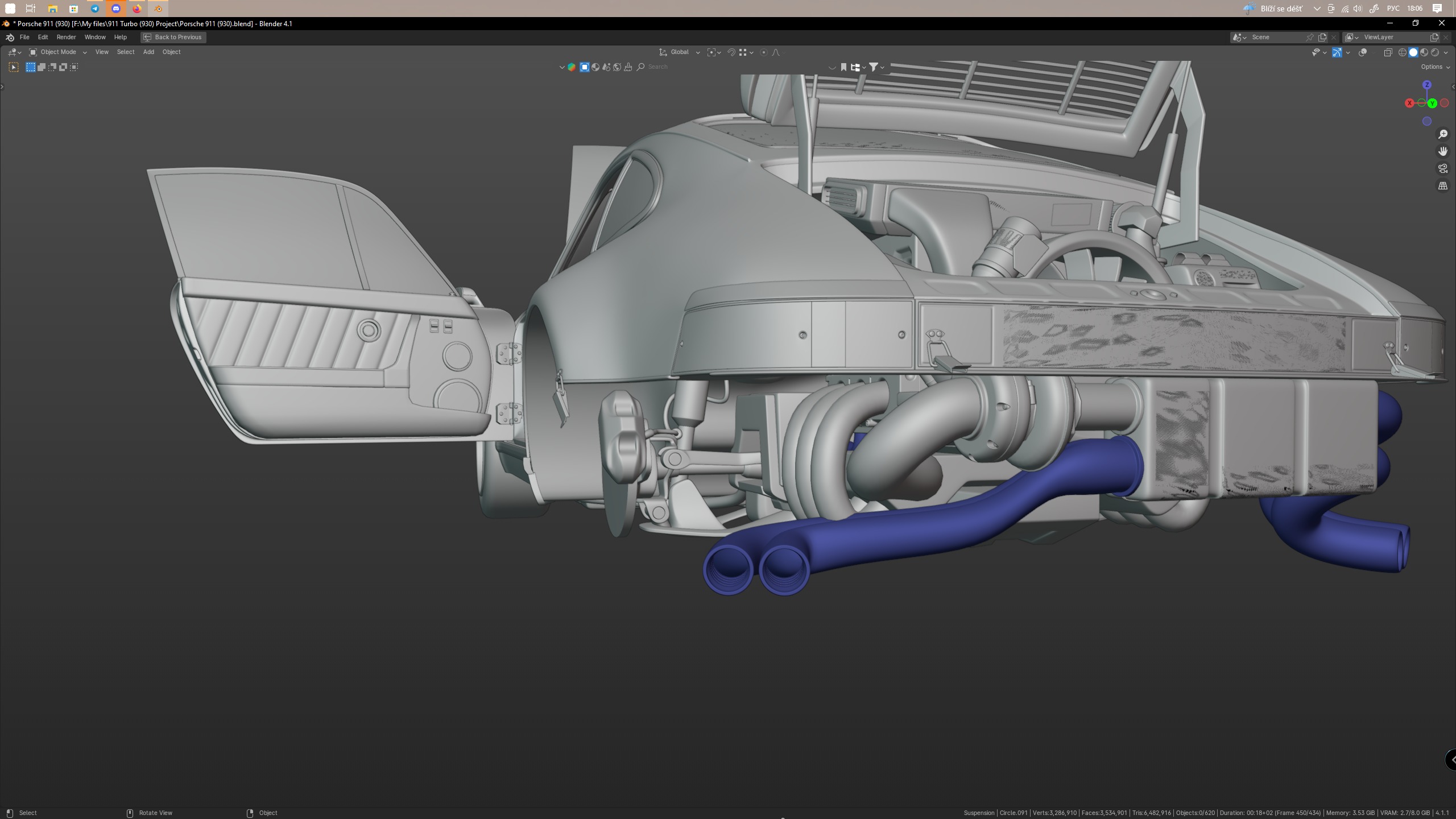 Porsche 911 Turbo 930 Cyberpunk Low-poly 3D model_39
