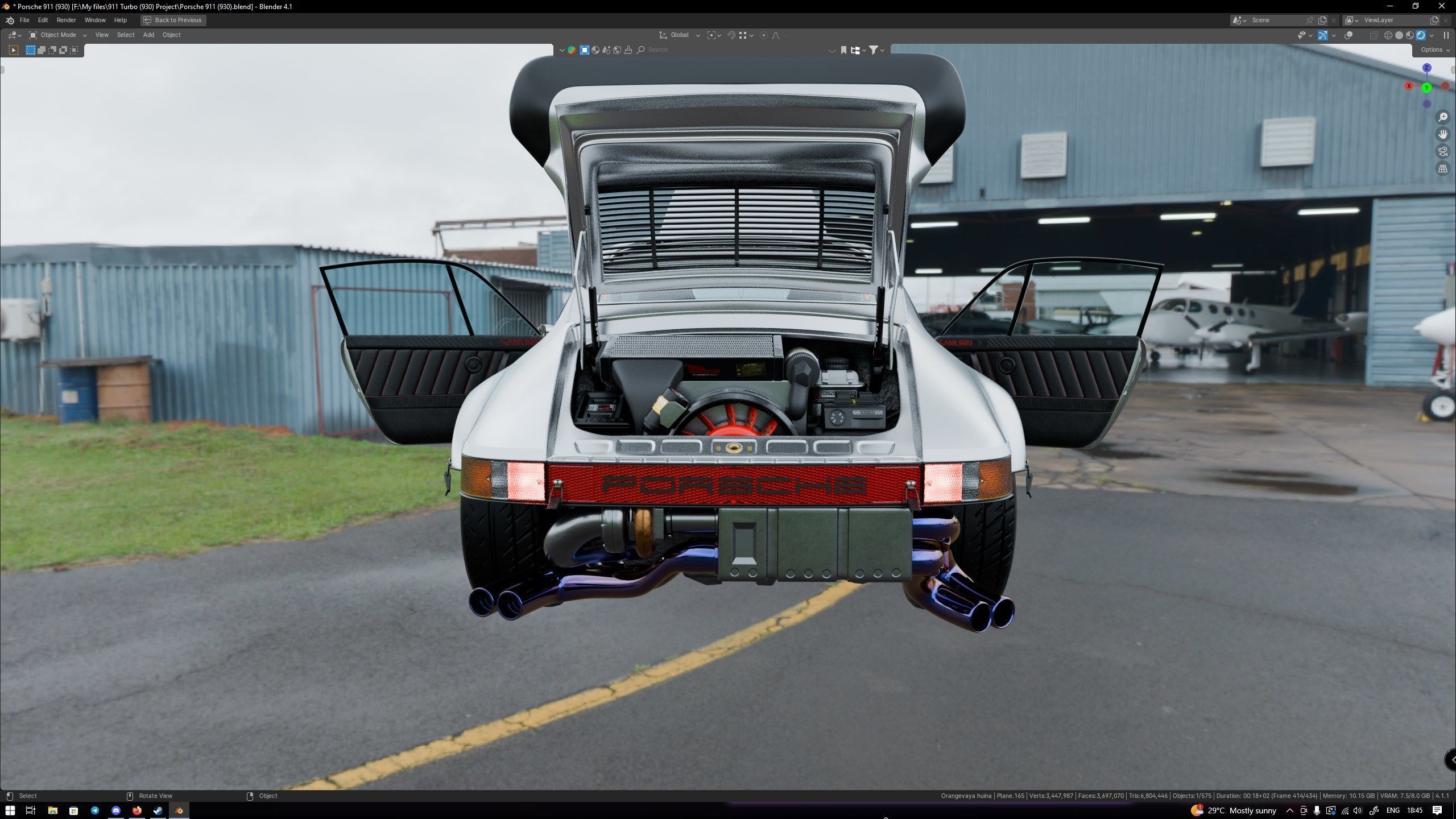 Porsche 911 Turbo 930 Cyberpunk Low-poly 3D model_78