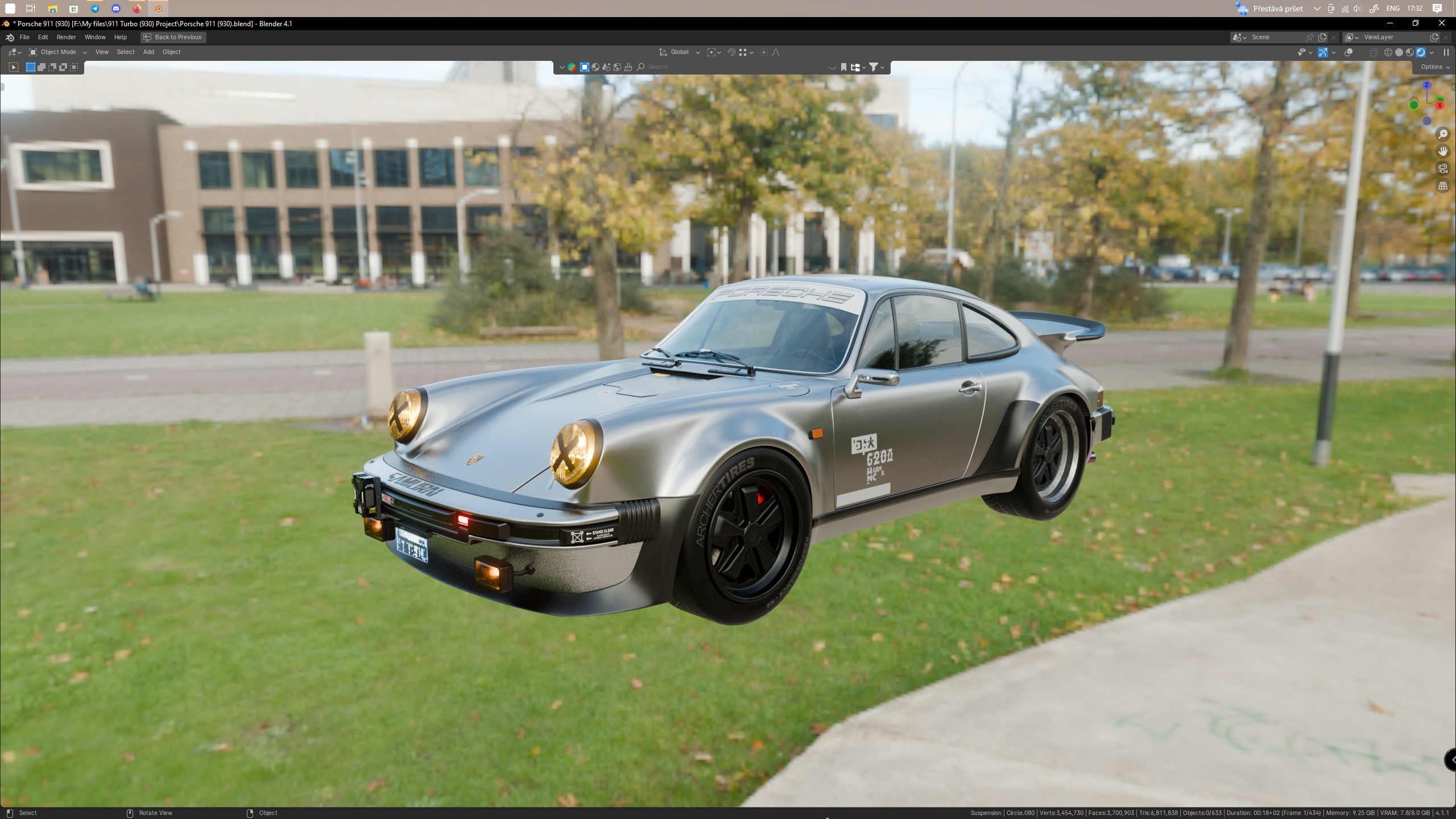 Porsche 911 Turbo 930 Cyberpunk Low-poly 3D model_56