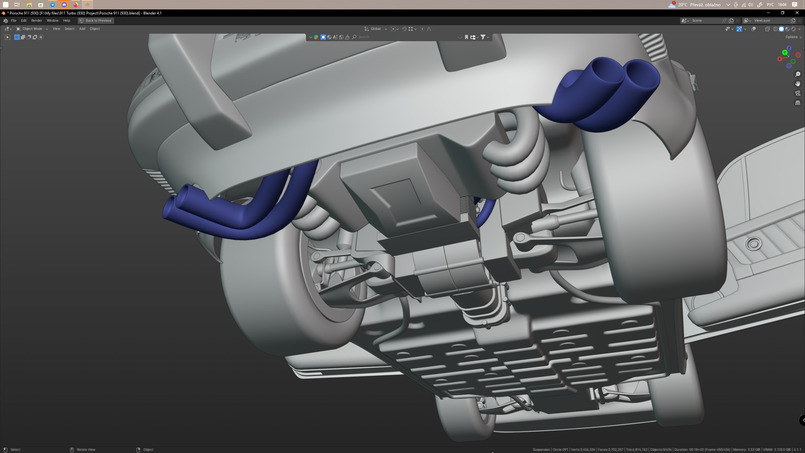 Porsche 911 Turbo 930 Cyberpunk Low-poly 3D model_37