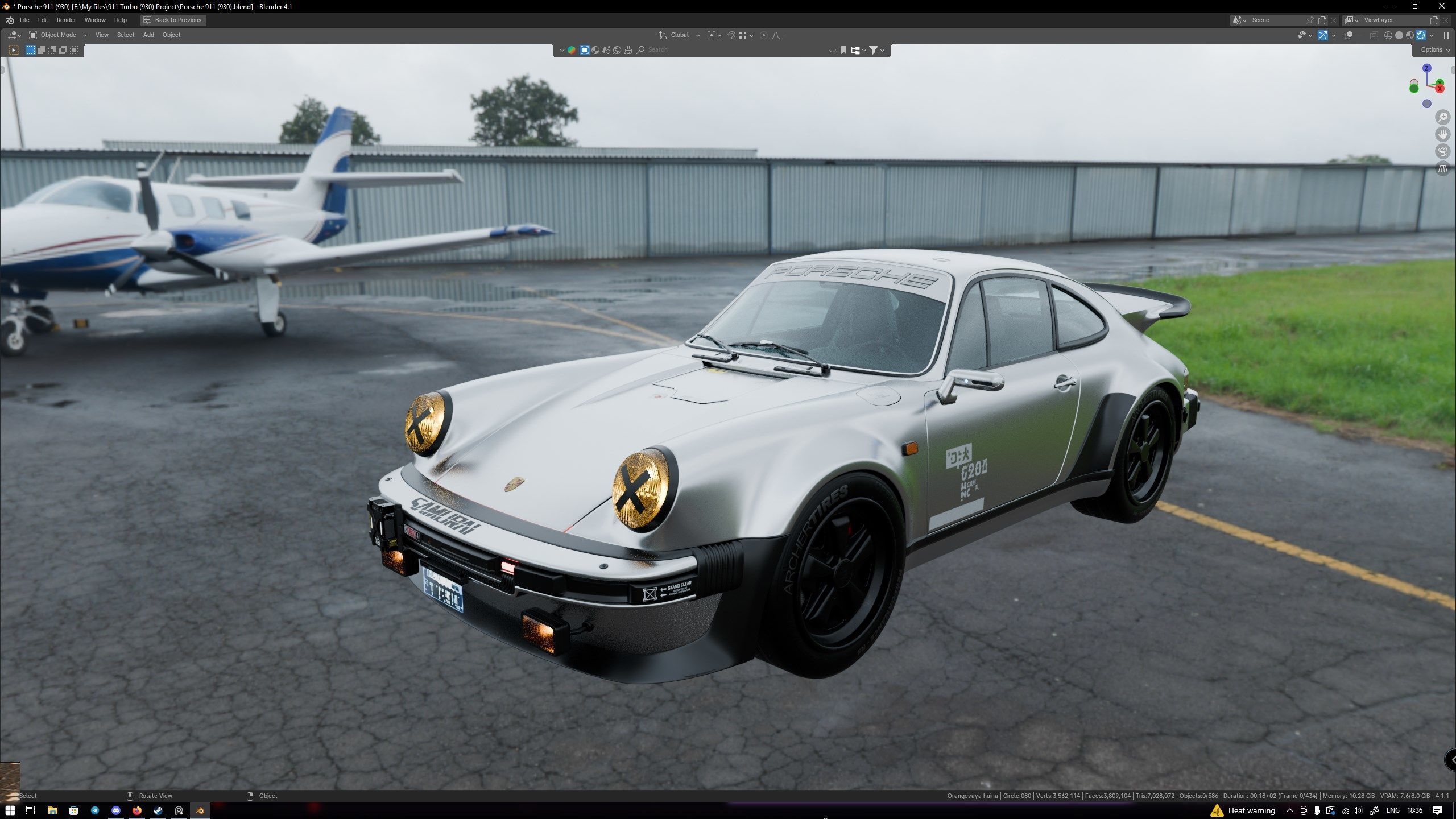 Porsche 911 Turbo 930 Cyberpunk Low-poly 3D model_32