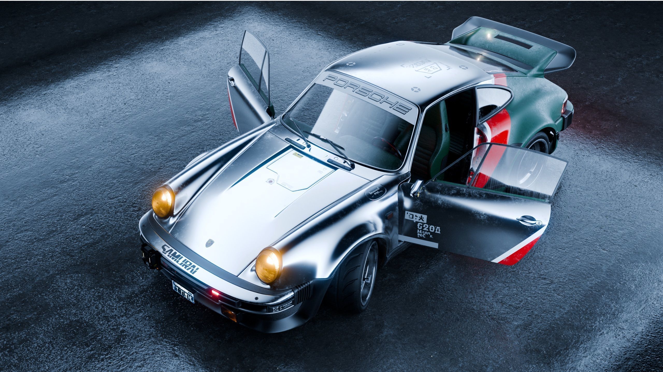 Porsche 911 Turbo 930 Cyberpunk Low-poly 3D model_3