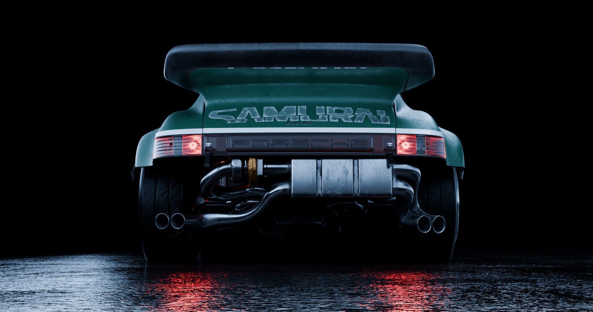 Porsche 911 Turbo 930 Cyberpunk Low-poly 3D model_8