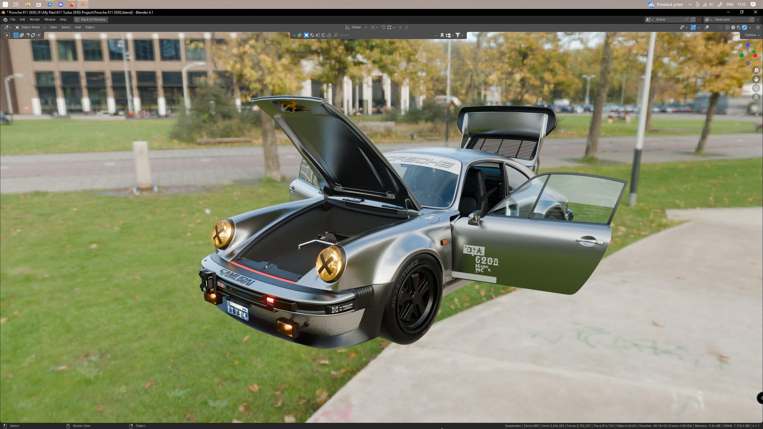 Porsche 911 Turbo 930 Cyberpunk Low-poly 3D model_91