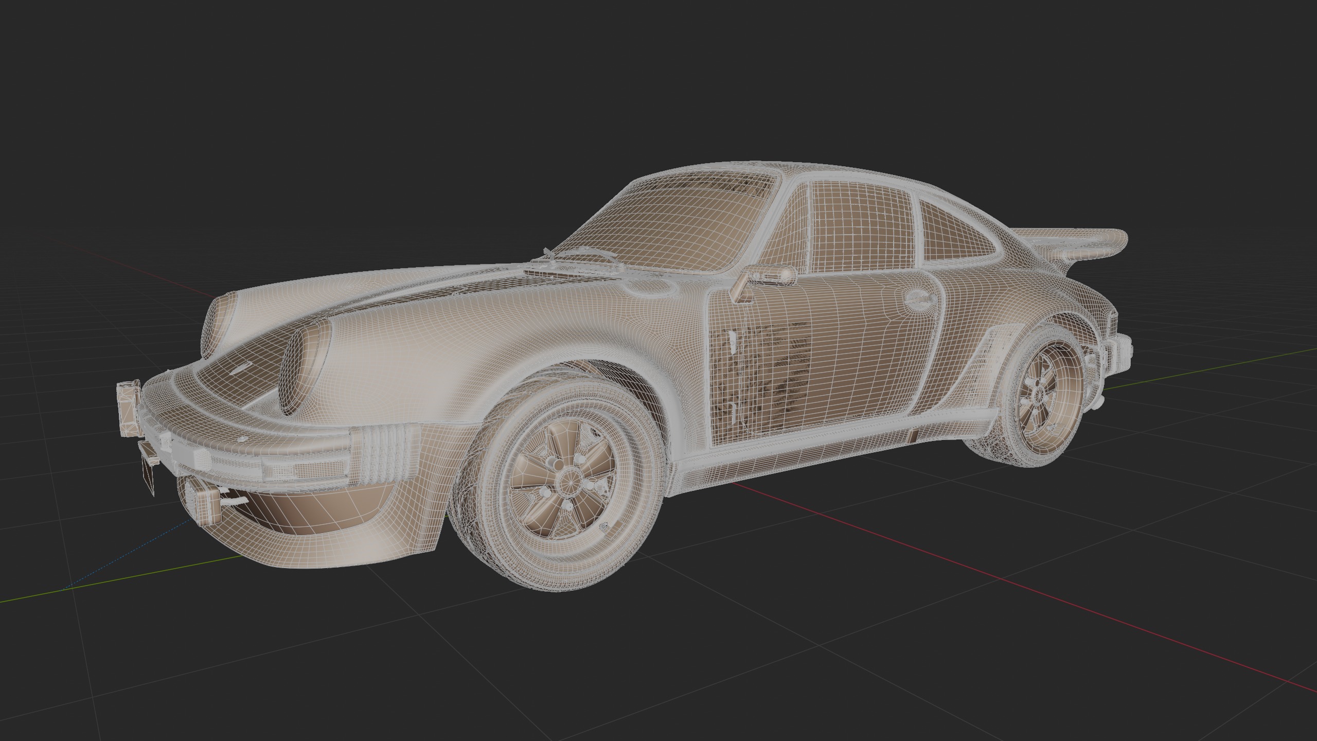 Porsche 911 Turbo 930 Cyberpunk Low-poly 3D model_17