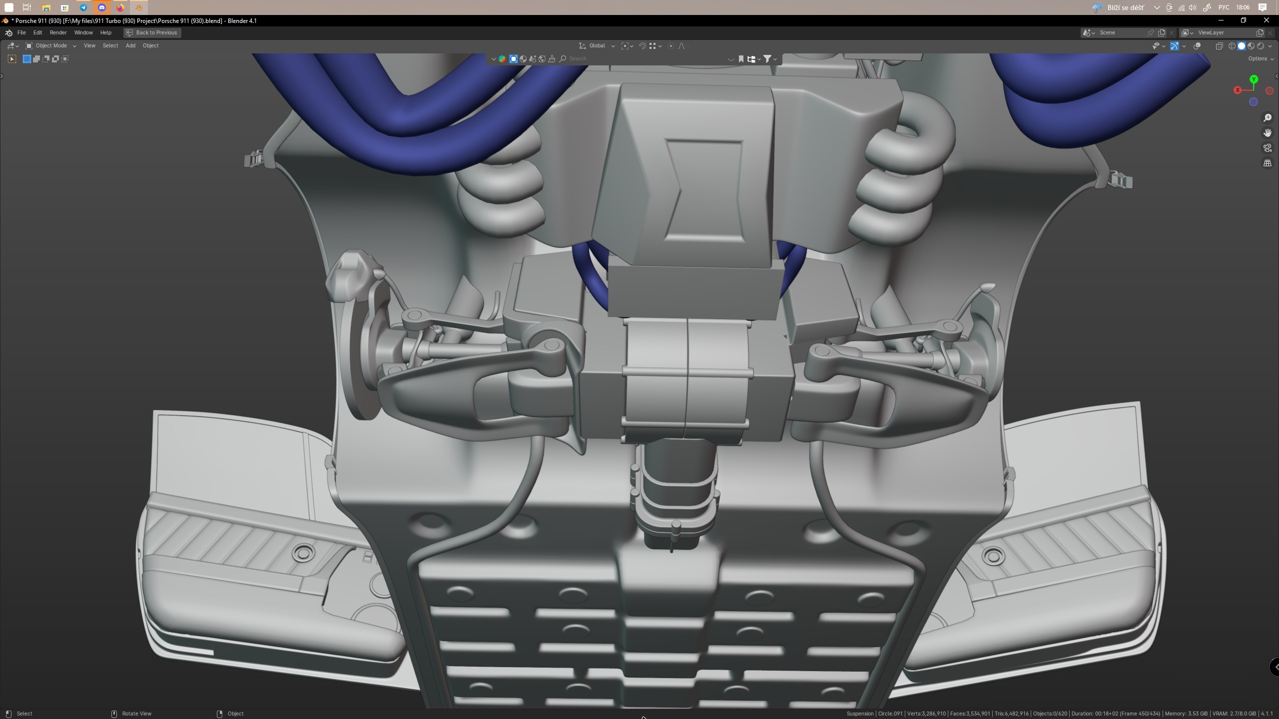Porsche 911 Turbo 930 Cyberpunk Low-poly 3D model_41