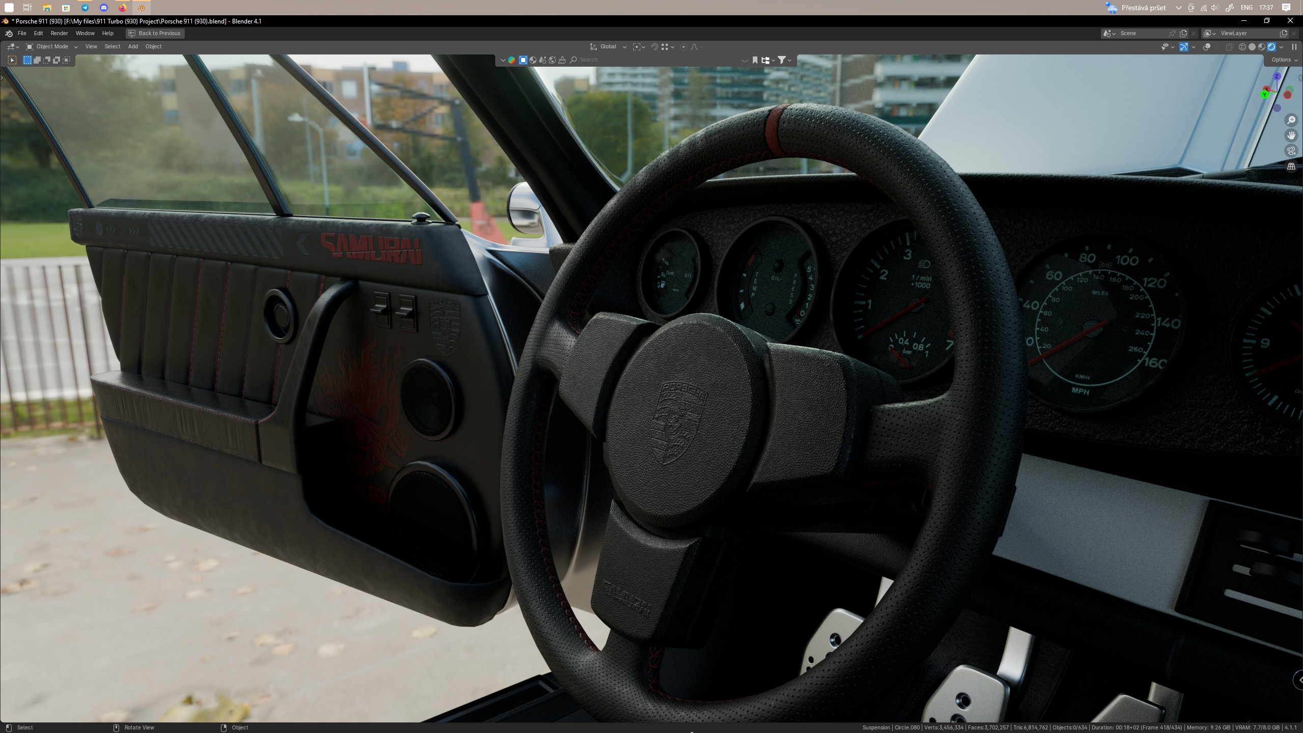 Porsche 911 Turbo 930 Cyberpunk Low-poly 3D model_72