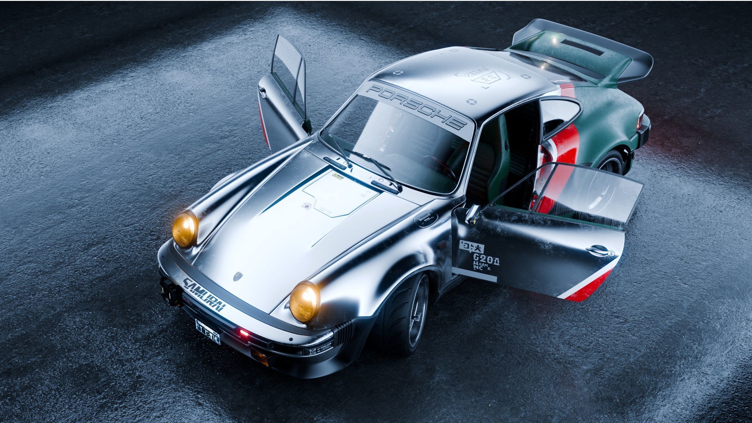 Porsche 911 Turbo 930 Cyberpunk Low-poly 3D model_9