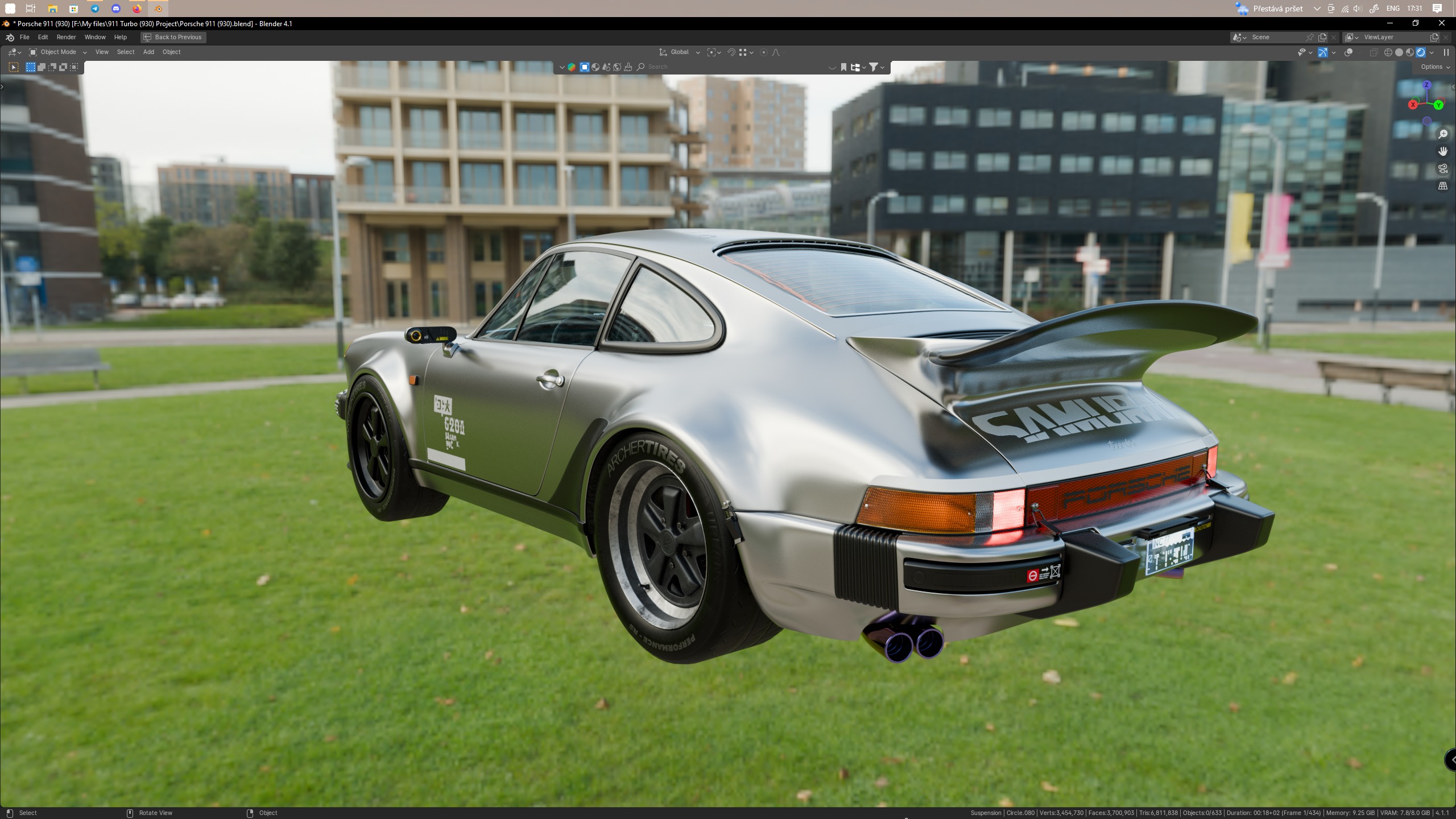 Porsche 911 Turbo 930 Cyberpunk Low-poly 3D model_67