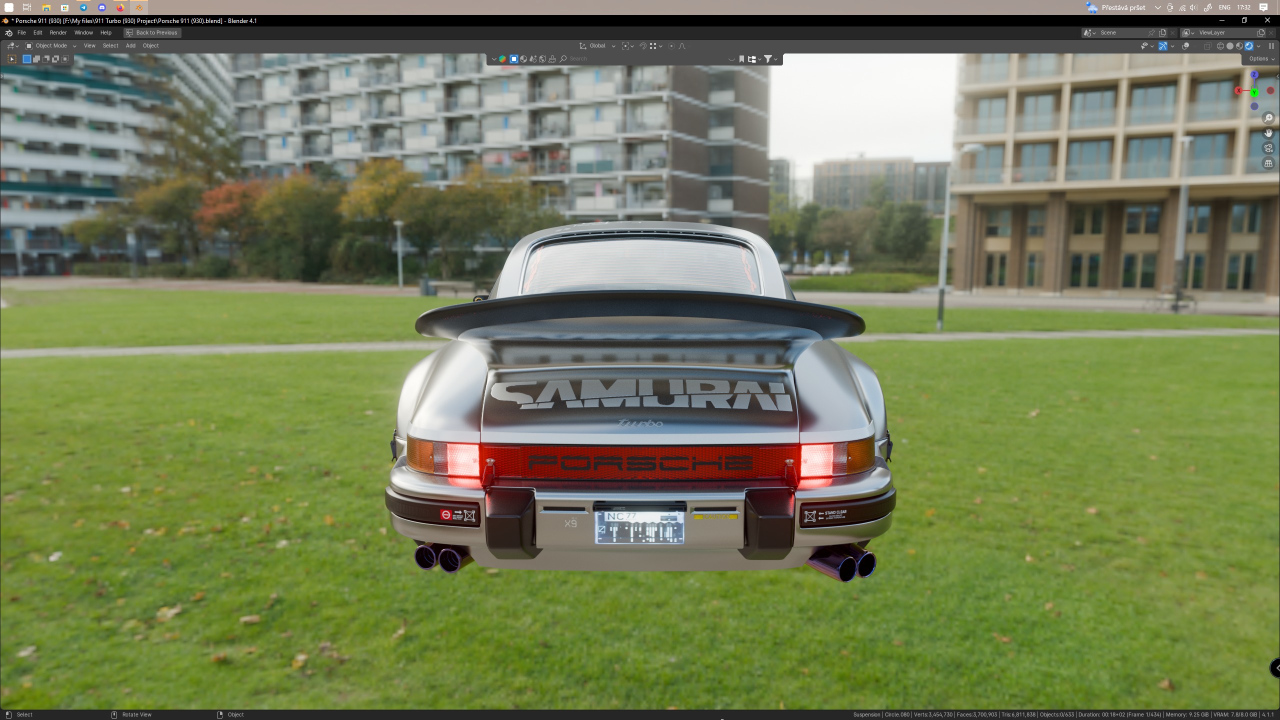 Porsche 911 Turbo 930 Cyberpunk Low-poly 3D model_53