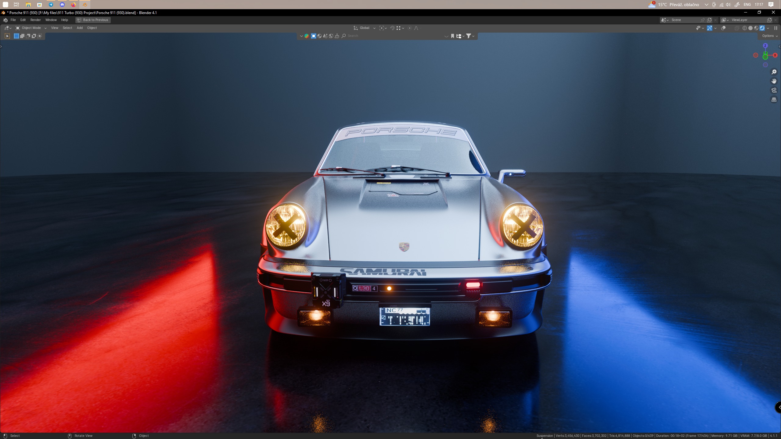 Porsche 911 Turbo 930 Cyberpunk Low-poly 3D model_70