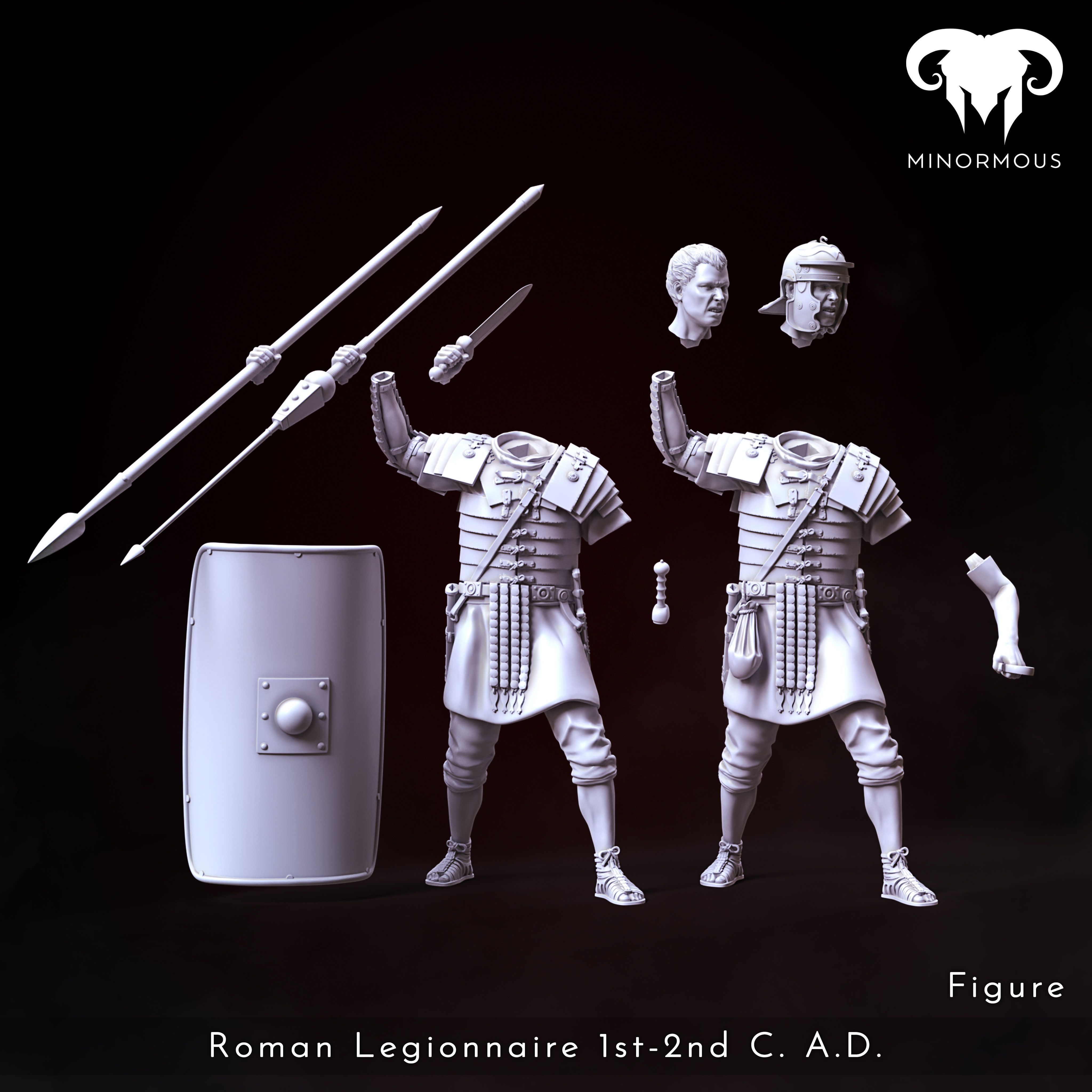 Figure - Roman Legionnaire 1st-2nd CAD Romes Unyielding Guardian 3D print model_1