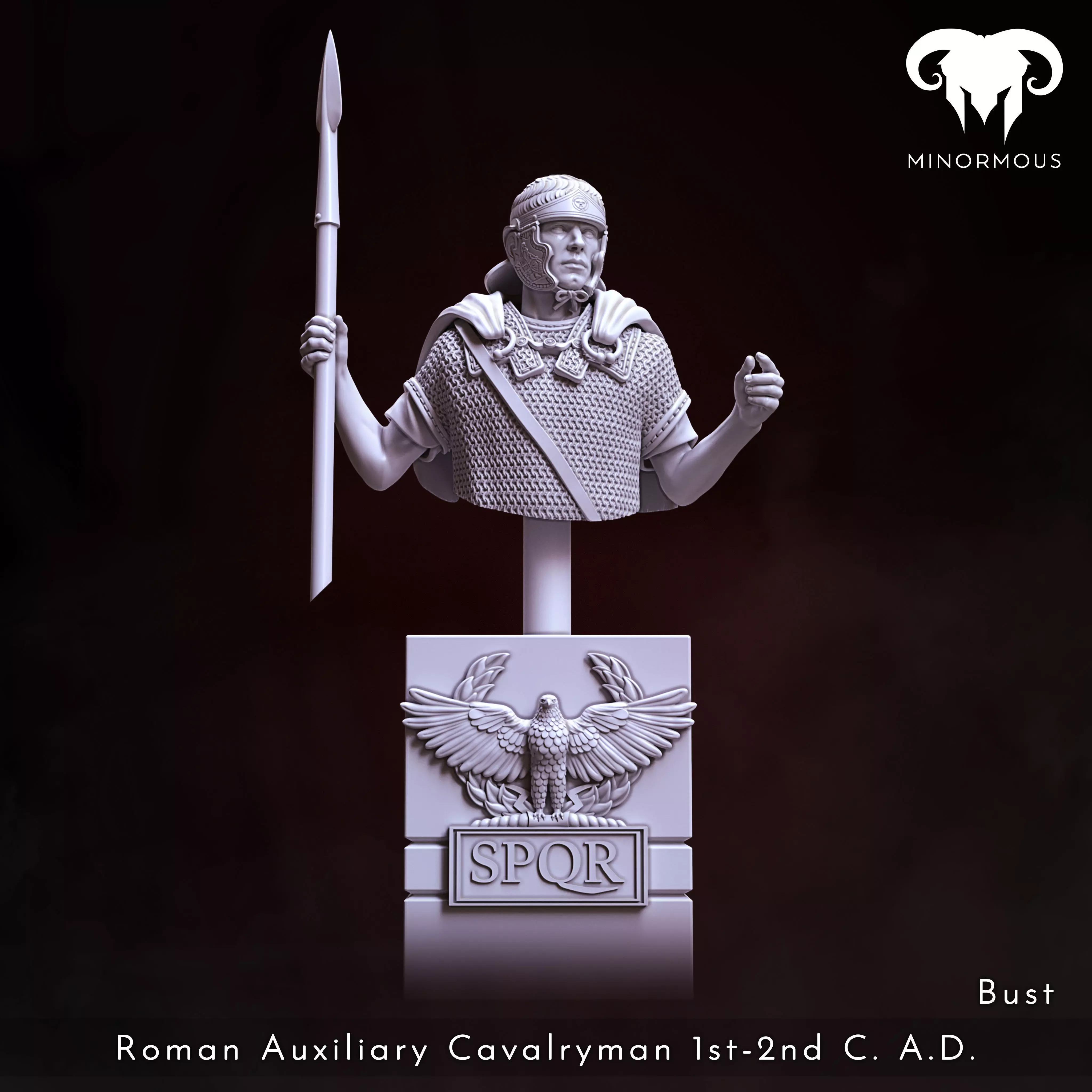 Bust - Roman Aux Cavalryman 1st-2nd CAD Auxilia Equestrians 3D print model