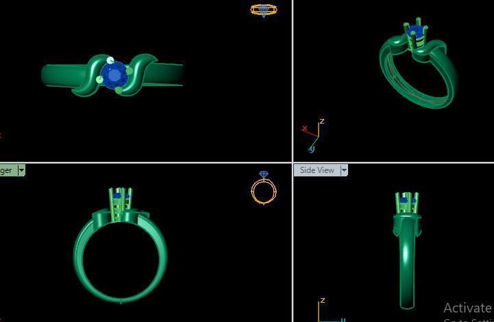 solitair ring  ready to print 3D print model_13