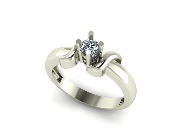 solitair ring  ready to print 3D print model_4