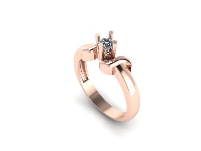 solitair ring  ready to print 3D print model_2