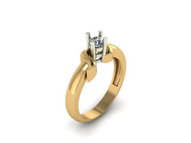 solitair ring  ready to print 3D print model_6