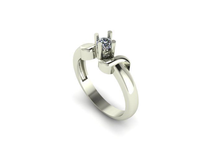 solitair ring  ready to print 3D print model_1