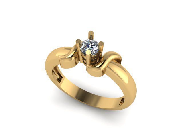 solitair ring  ready to print 3D print model_3