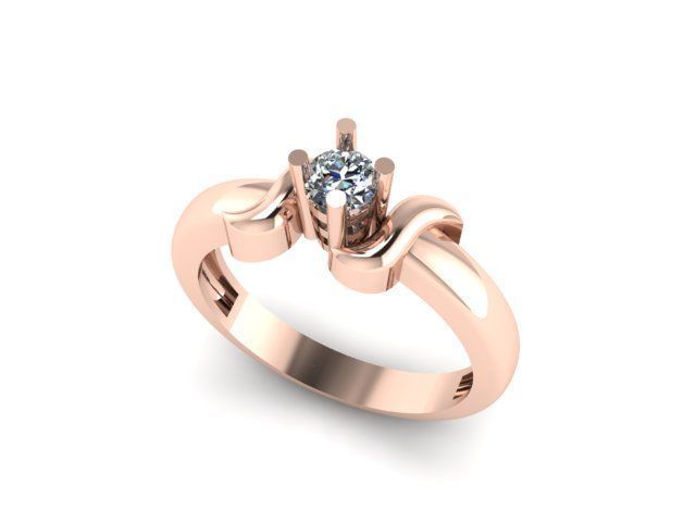 solitair ring  ready to print 3D print model_5