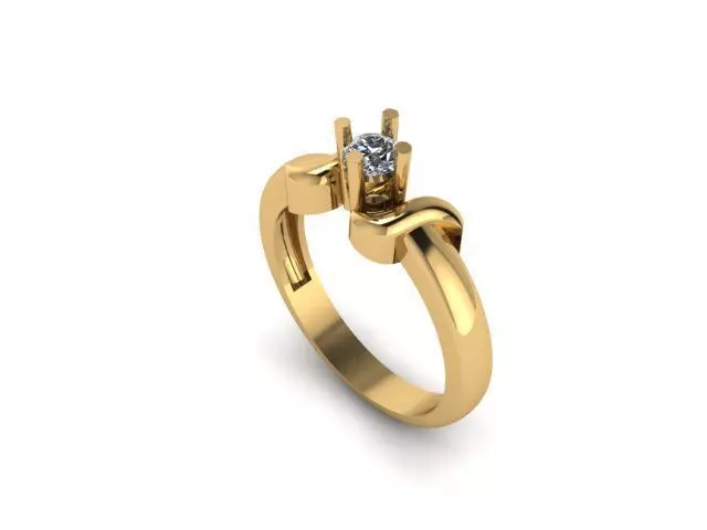 solitair ring  ready to print 3D print model_0