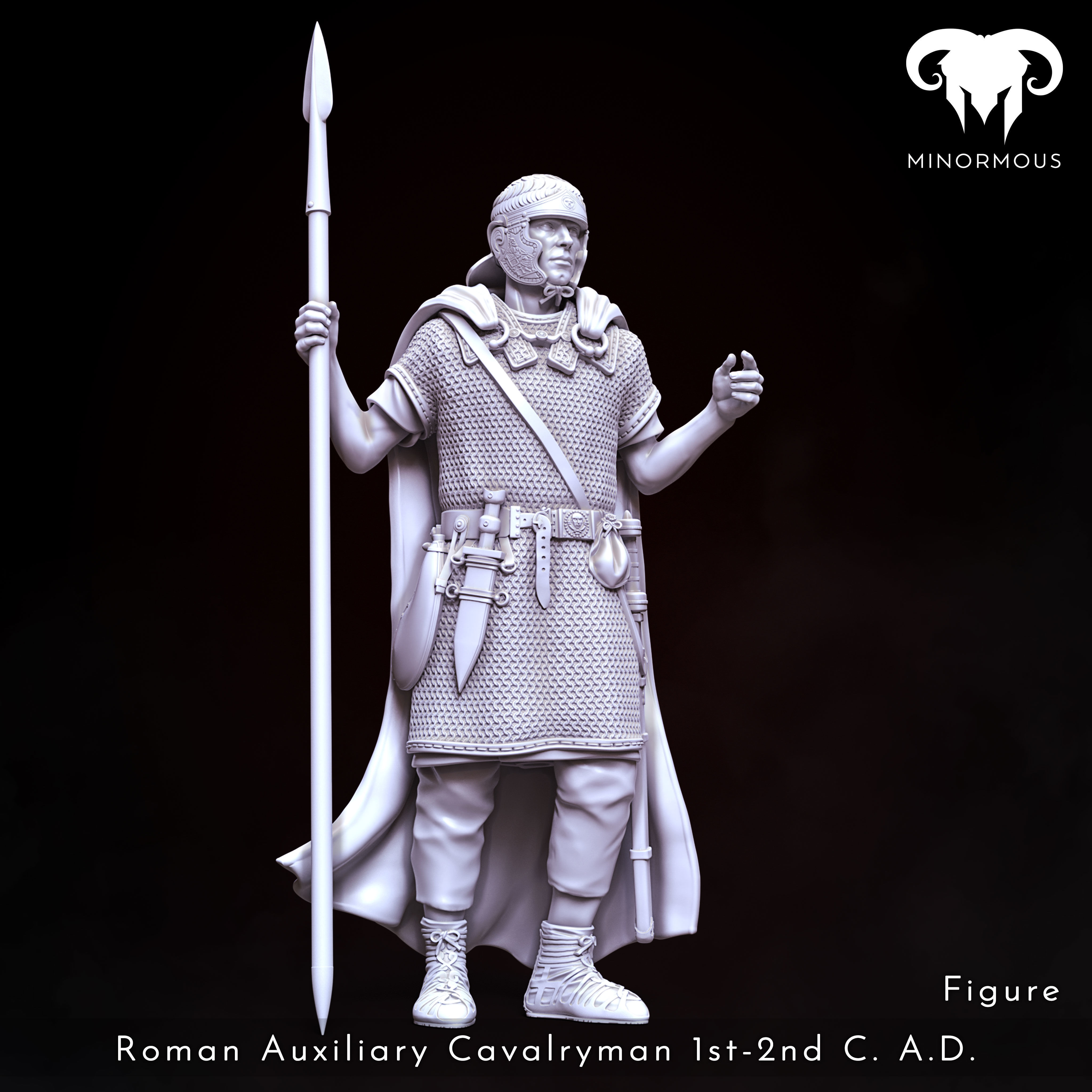 Bundle - Roman Aux Cavalryman 1st-2nd CAD Auxilia Equestrians 3D print model_3