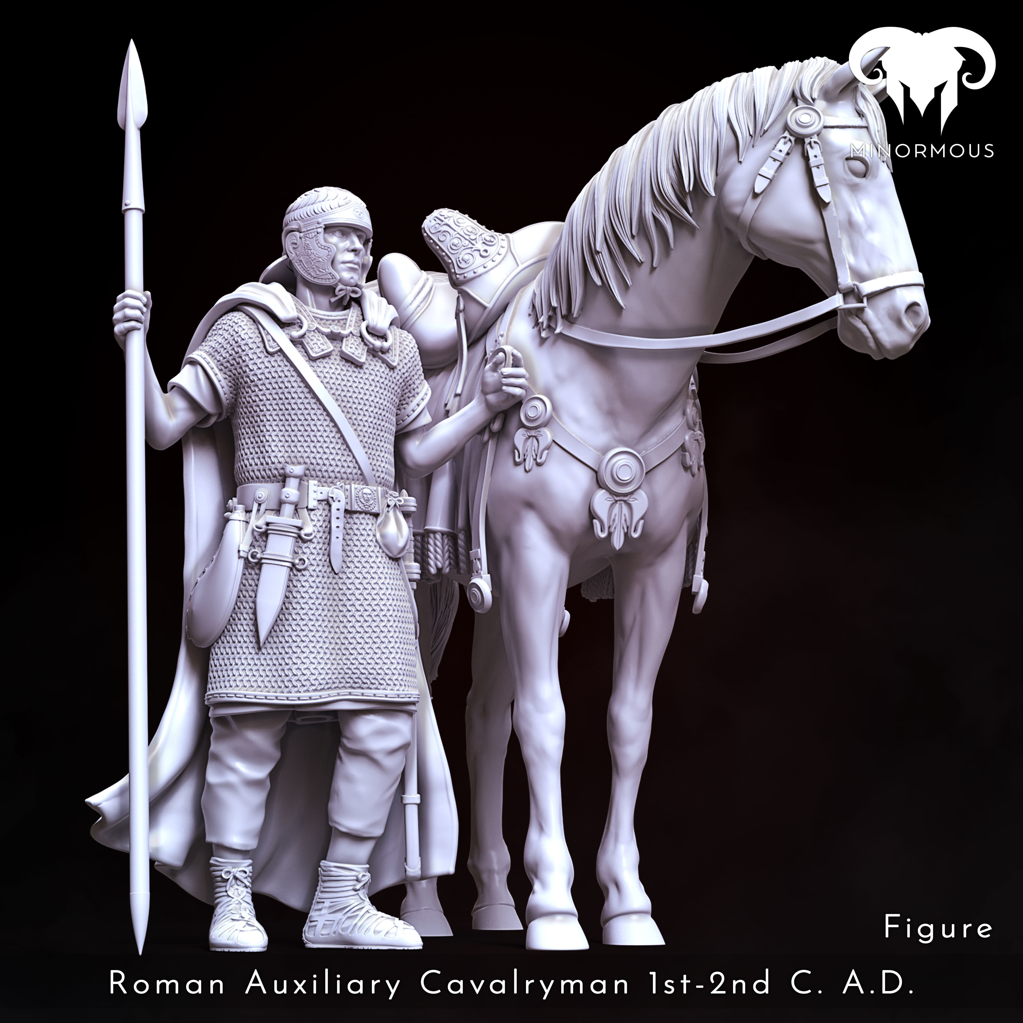 Bundle - Roman Aux Cavalryman 1st-2nd CAD Auxilia Equestrians 3D print model_8