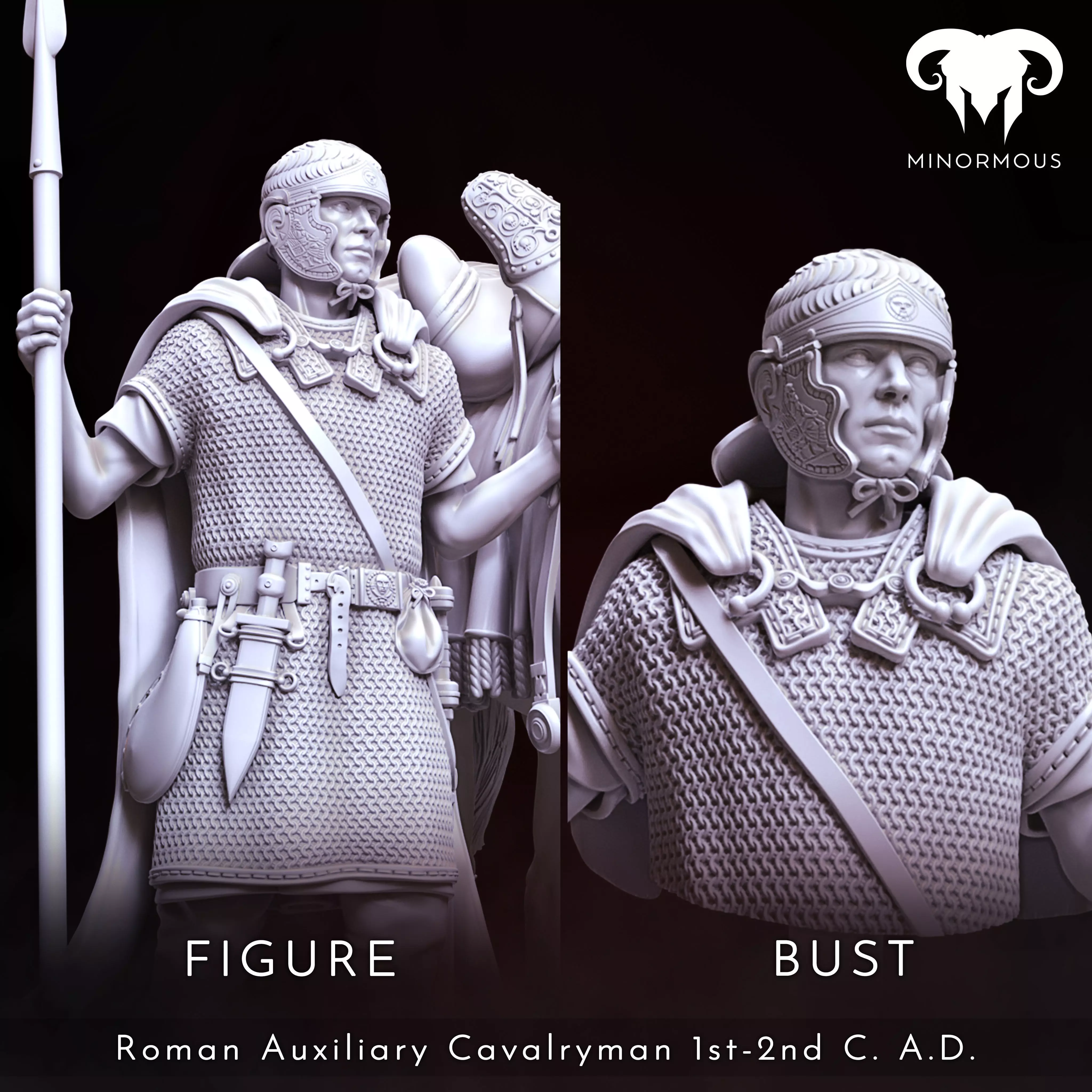 Bundle - Roman Aux Cavalryman 1st-2nd CAD Auxilia Equestrians 3D print model_0