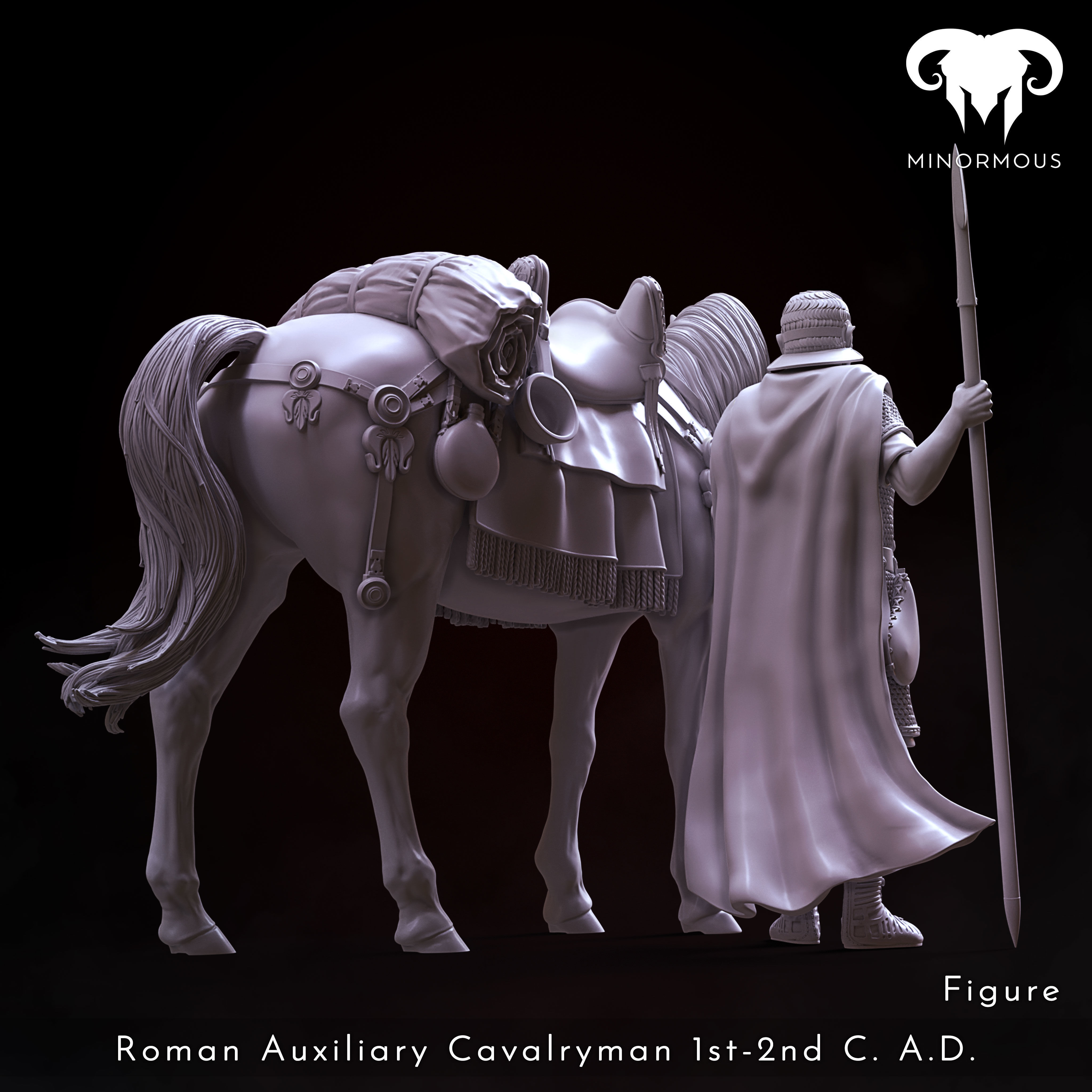 Bundle - Roman Aux Cavalryman 1st-2nd CAD Auxilia Equestrians 3D print model_9