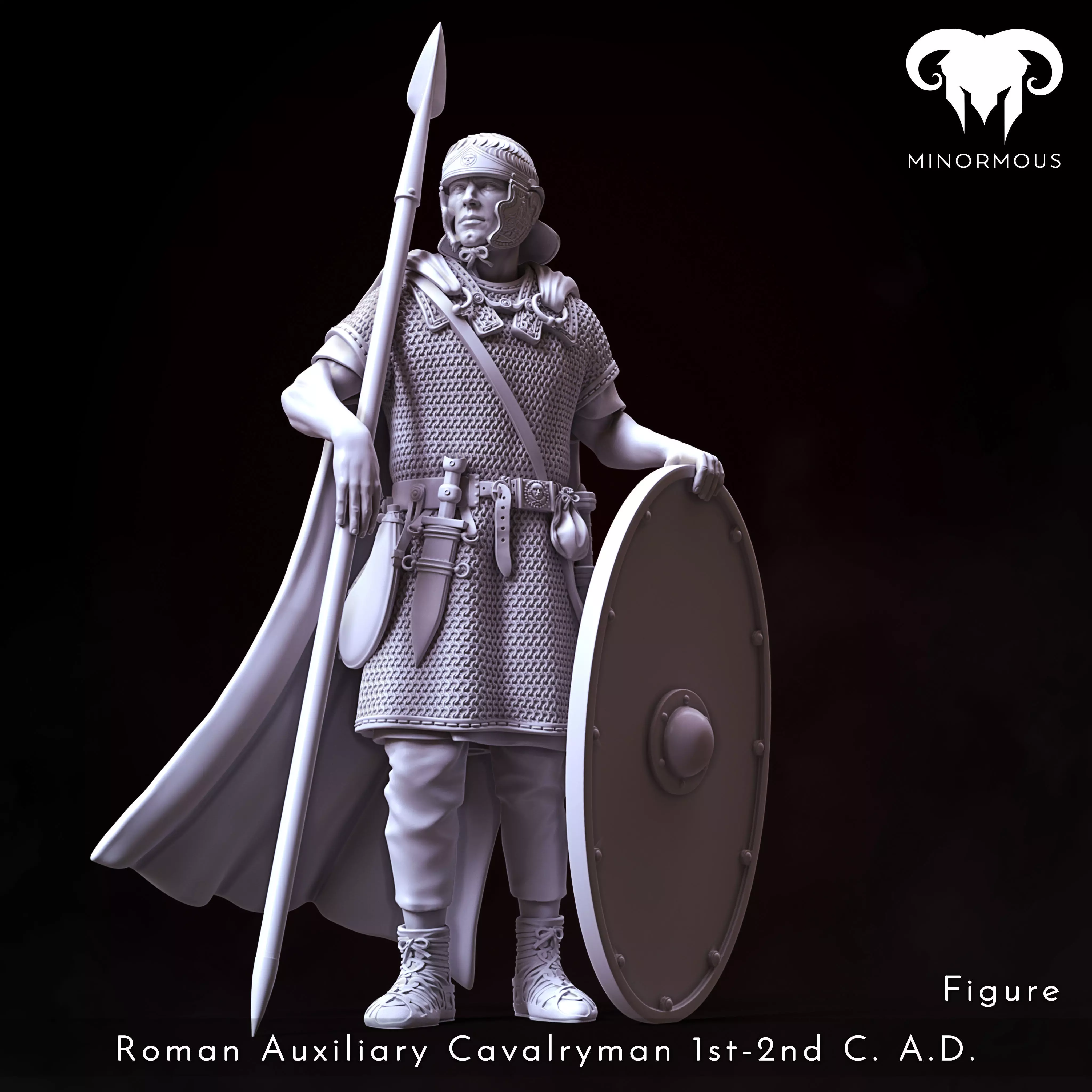 Figure - Roman Aux Cavalryman 1st-2nd CAD Horsemen of Antiquity 3D print model