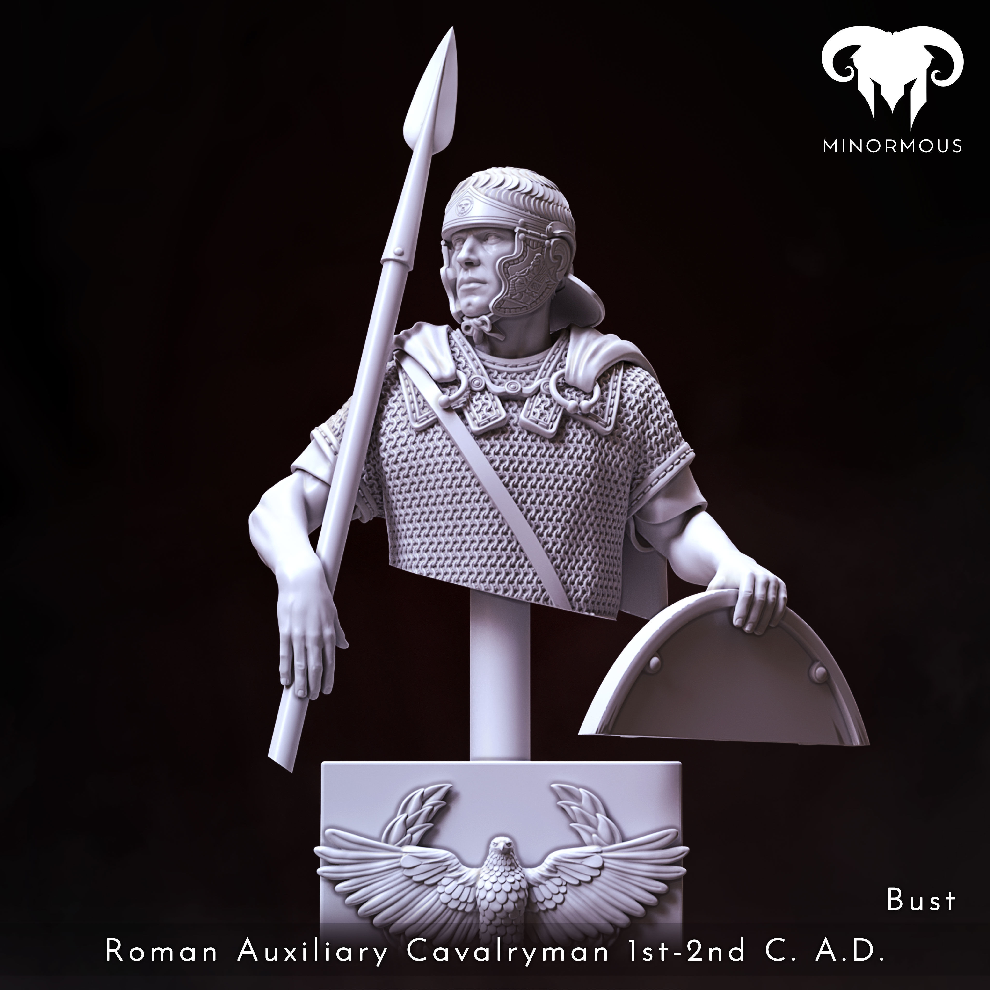 Bundle - Roman Aux Cavalryman 1st-2nd CAD Horsemen of Antiquity 3D print model_6