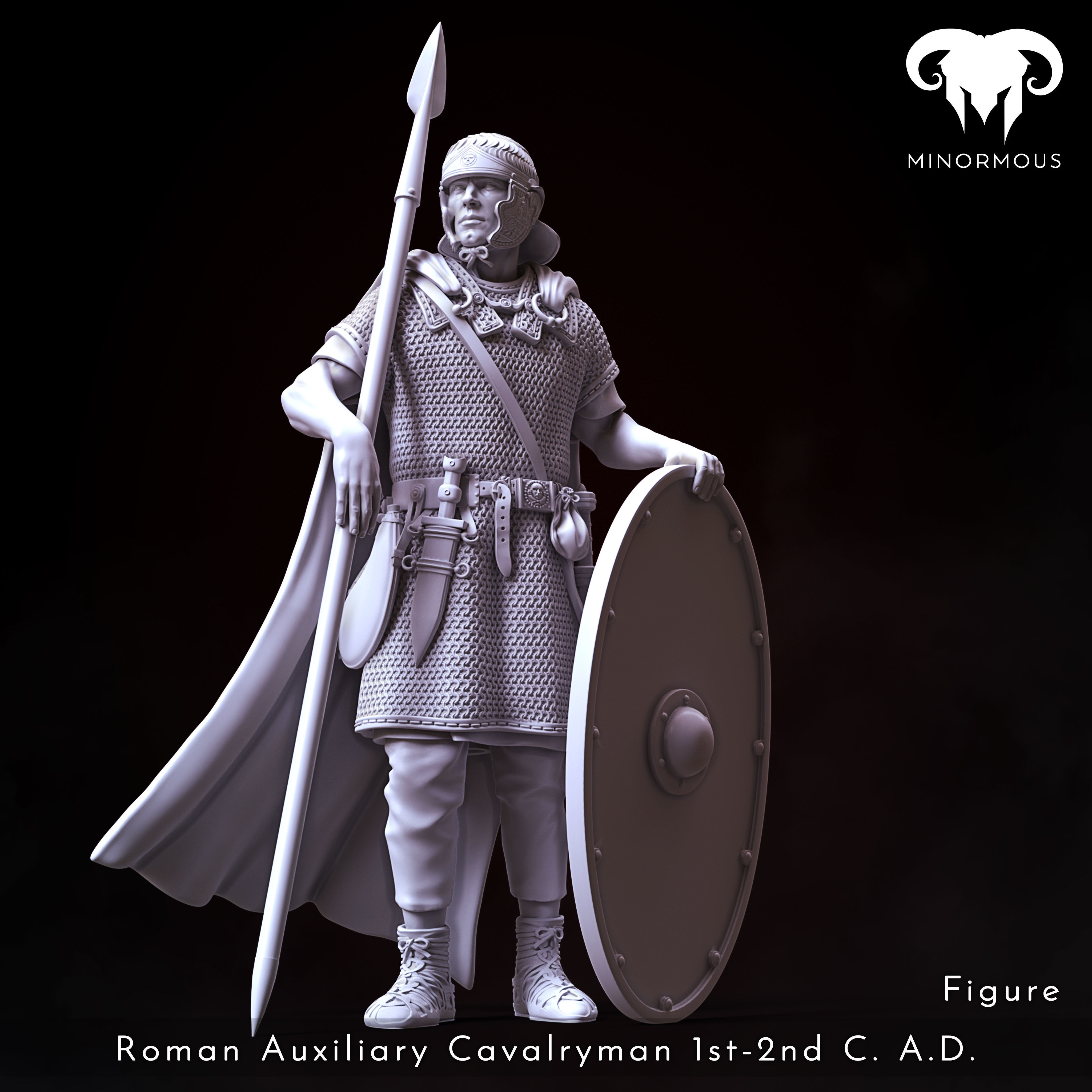 Bundle - Roman Aux Cavalryman 1st-2nd CAD Horsemen of Antiquity 3D print model_3