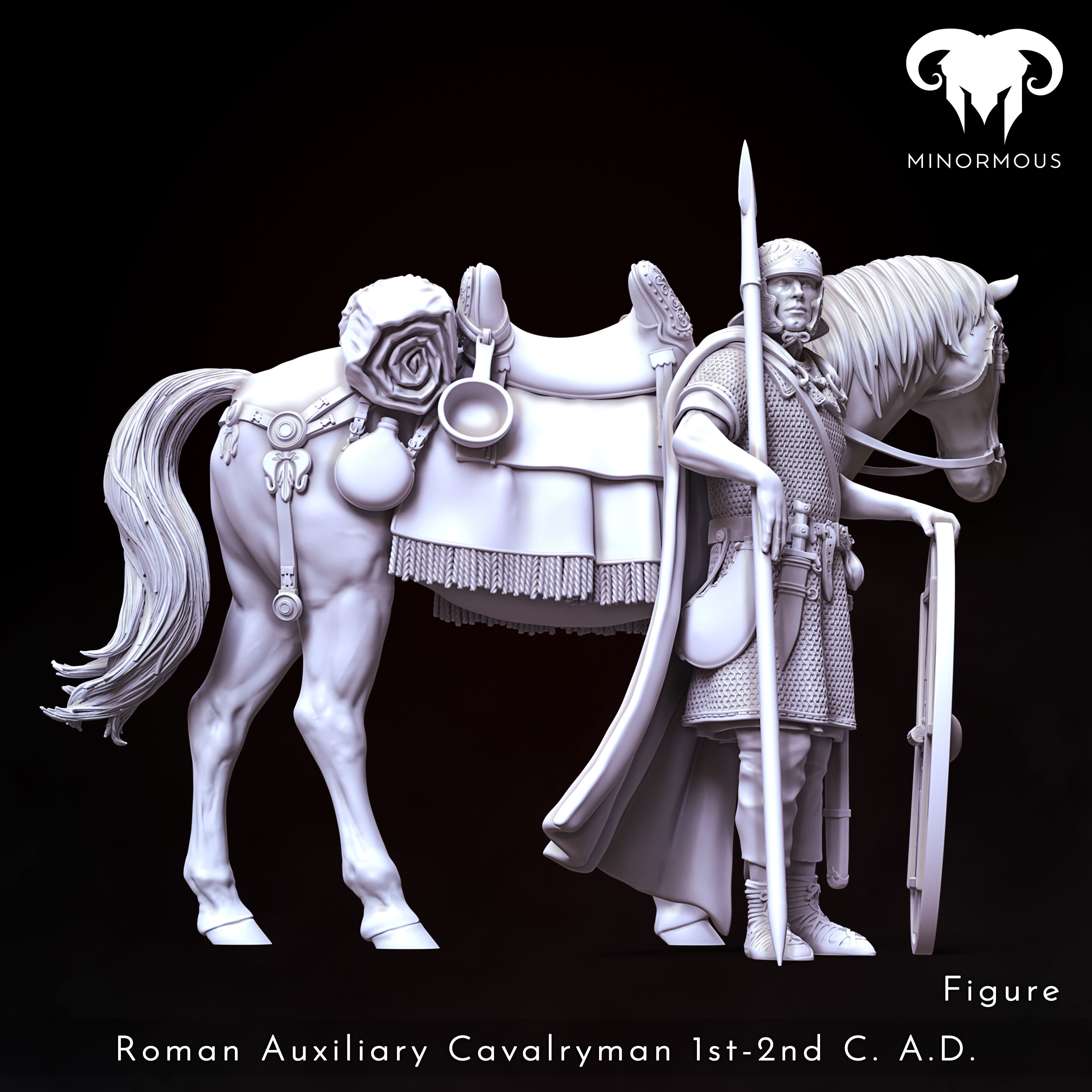 Bundle - Roman Aux Cavalryman 1st-2nd CAD Horsemen of Antiquity 3D print model_9