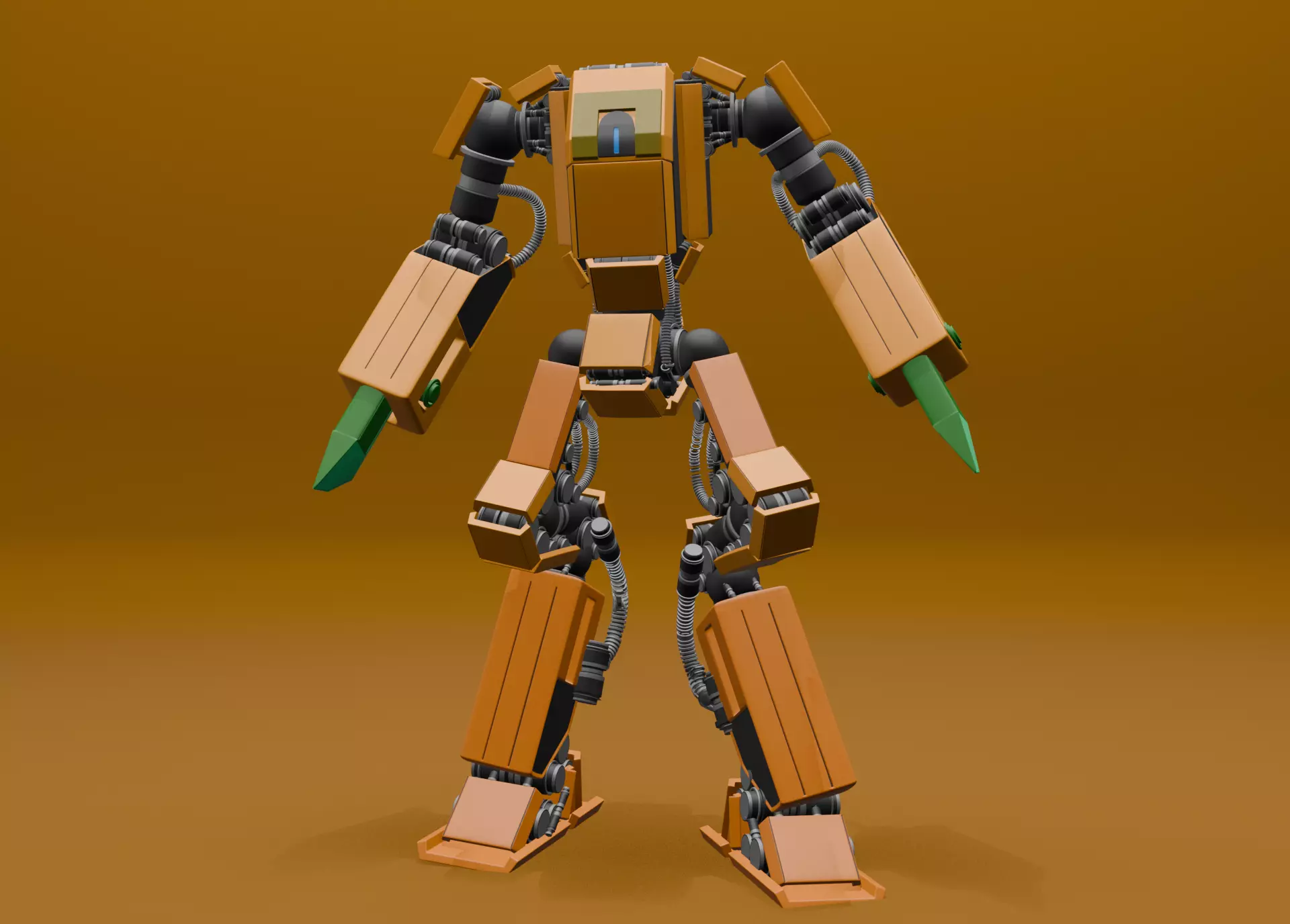 Carrot Robot 1 st generation 3D models Low-poly 3D model_0