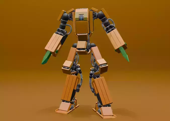 Carrot Robot 1 st generation 3D models Low-poly 3D model