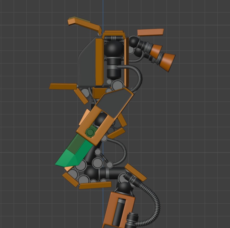 Carrot Robot 1 st generation 3D models Low-poly 3D model_7