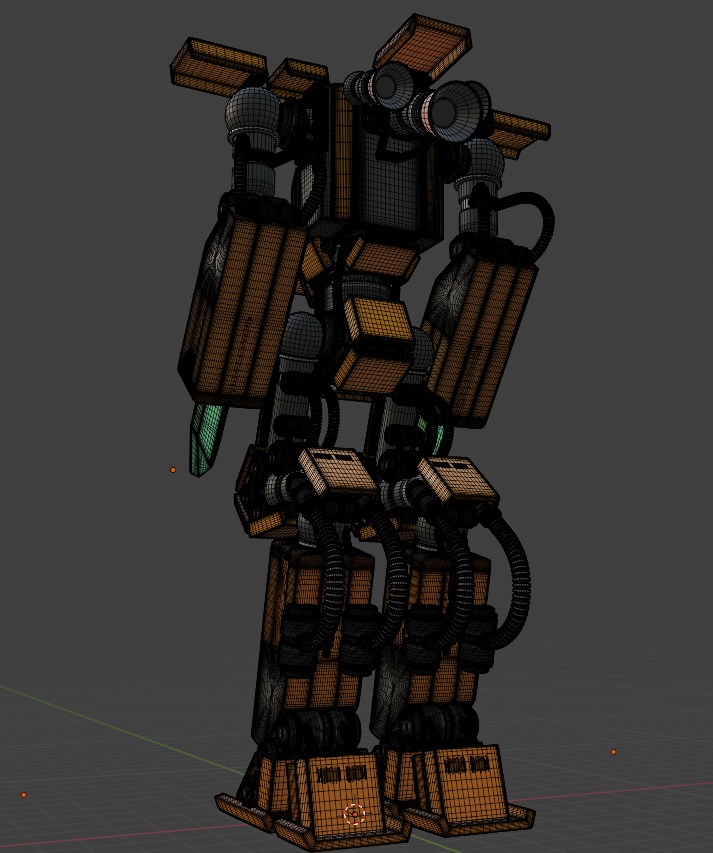 Carrot Robot 1 st generation 3D models Low-poly 3D model_10