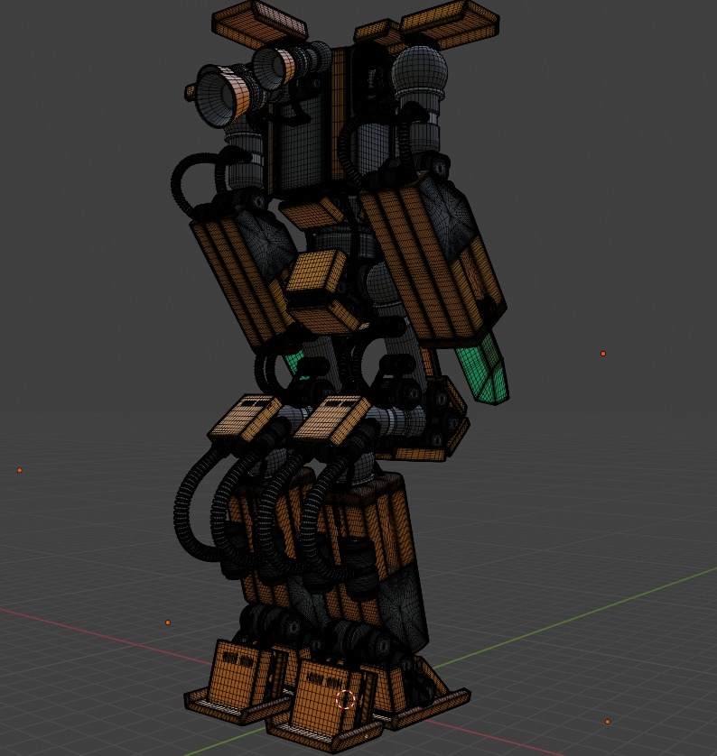 Carrot Robot 1 st generation 3D models Low-poly 3D model_11