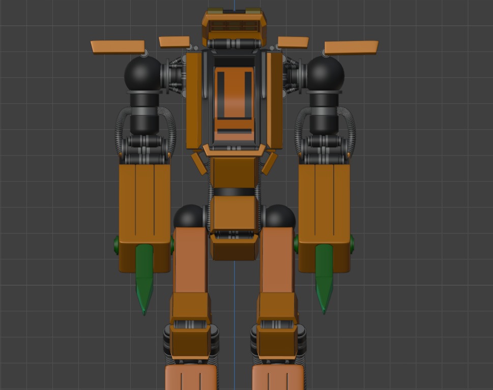 Carrot Robot 1 st generation 3D models Low-poly 3D model_6