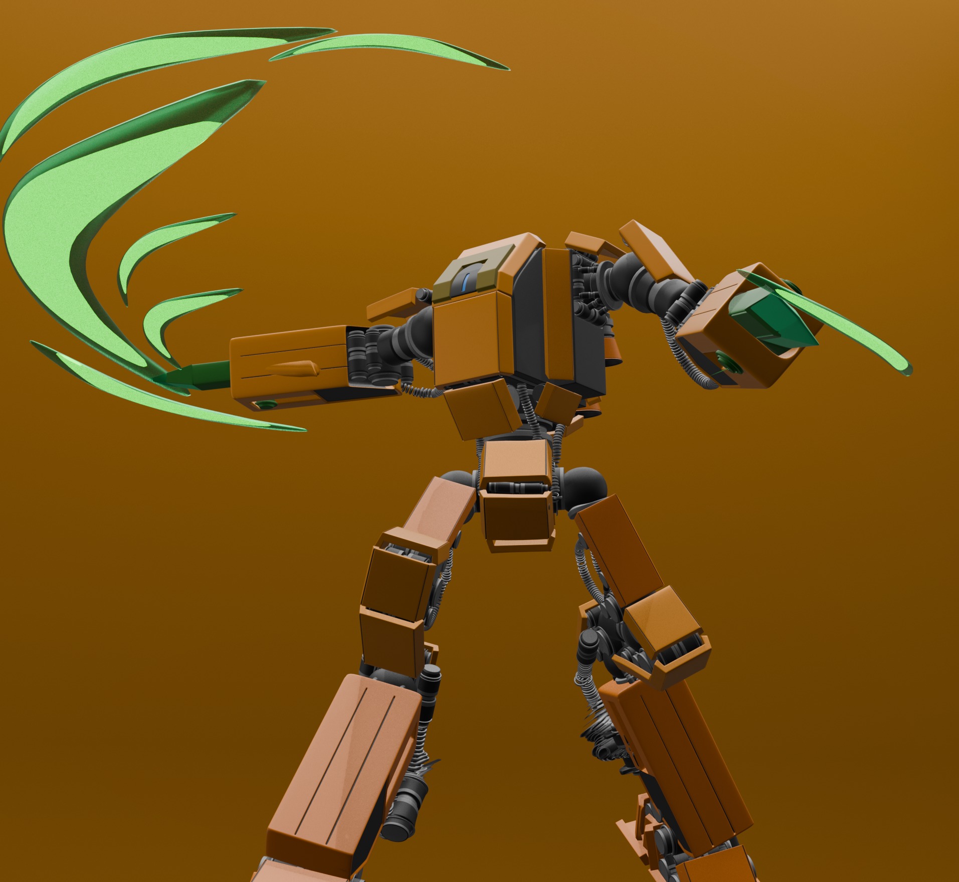 Carrot Robot 1 st generation 3D models Low-poly 3D model_1