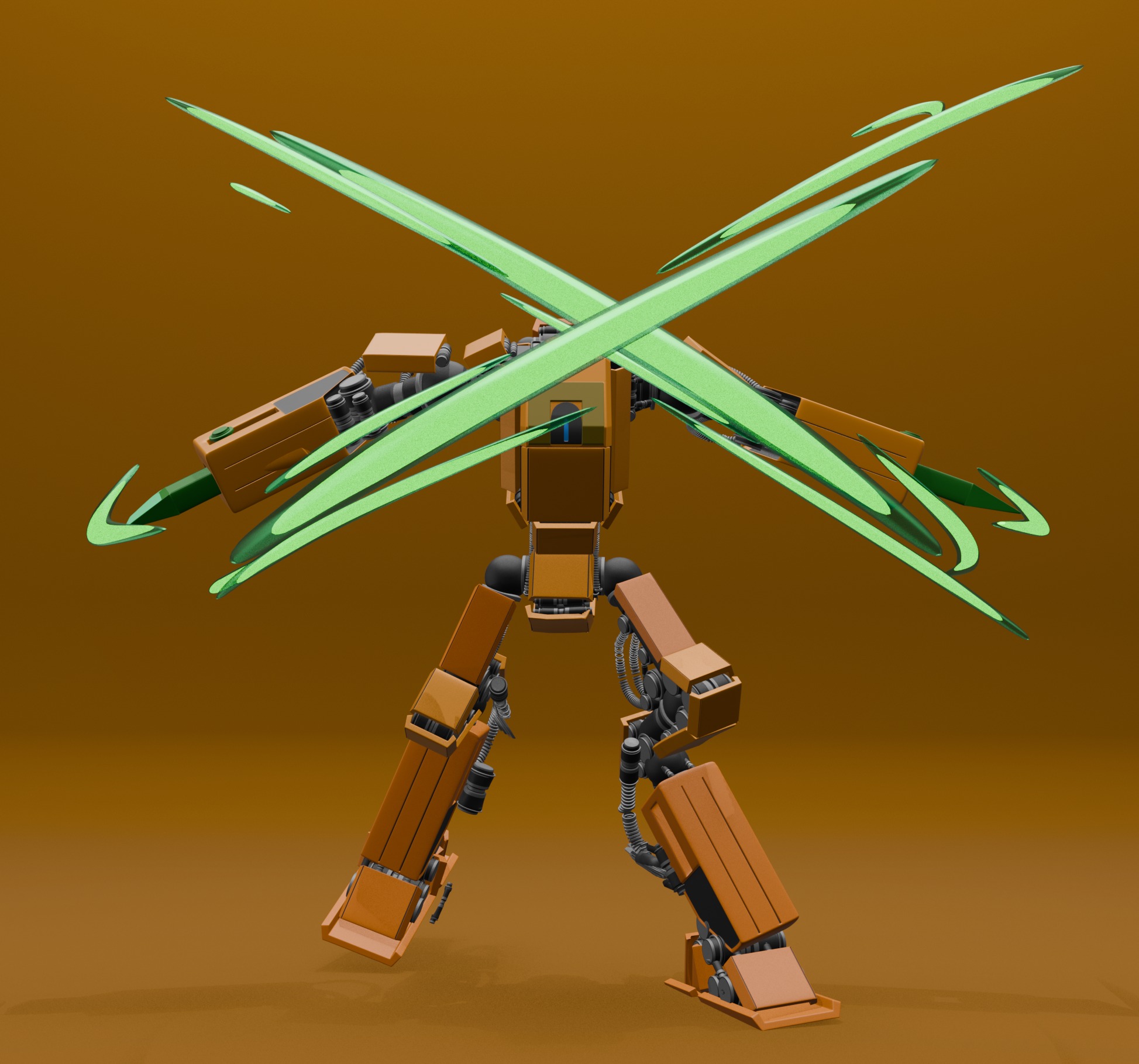 Carrot Robot 1 st generation 3D models Low-poly 3D model_2